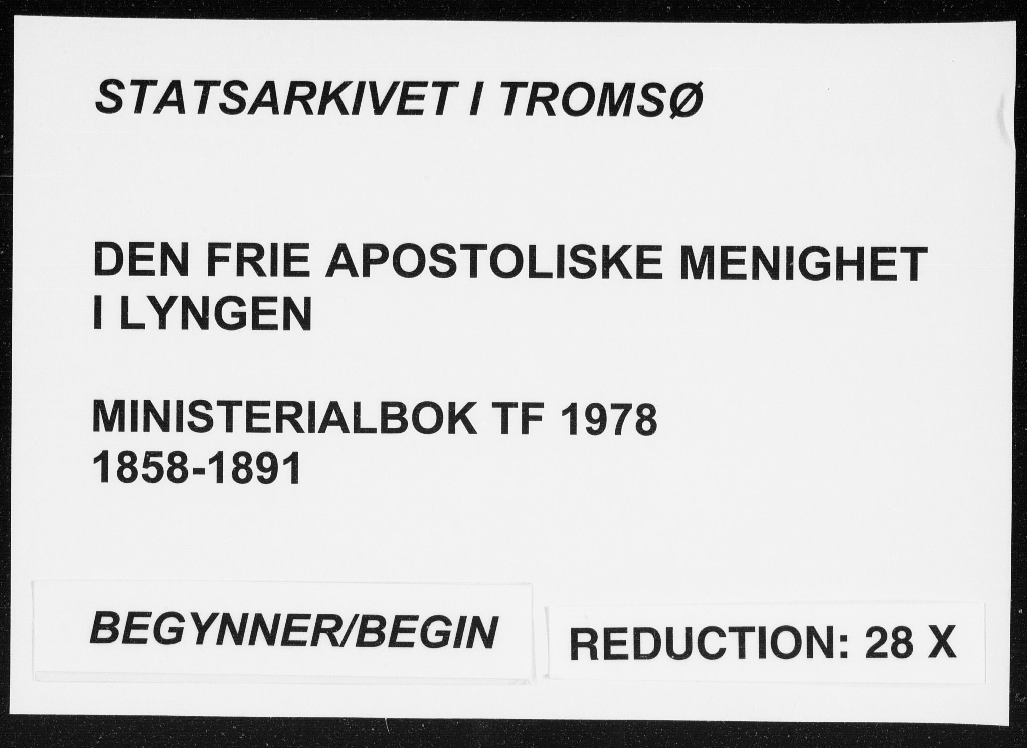 Fylkesmannen i Troms, SATØ/S-0001/A7.10.2/L1978: Dissenterprotokoll nr. TF 1978, 1858-1891