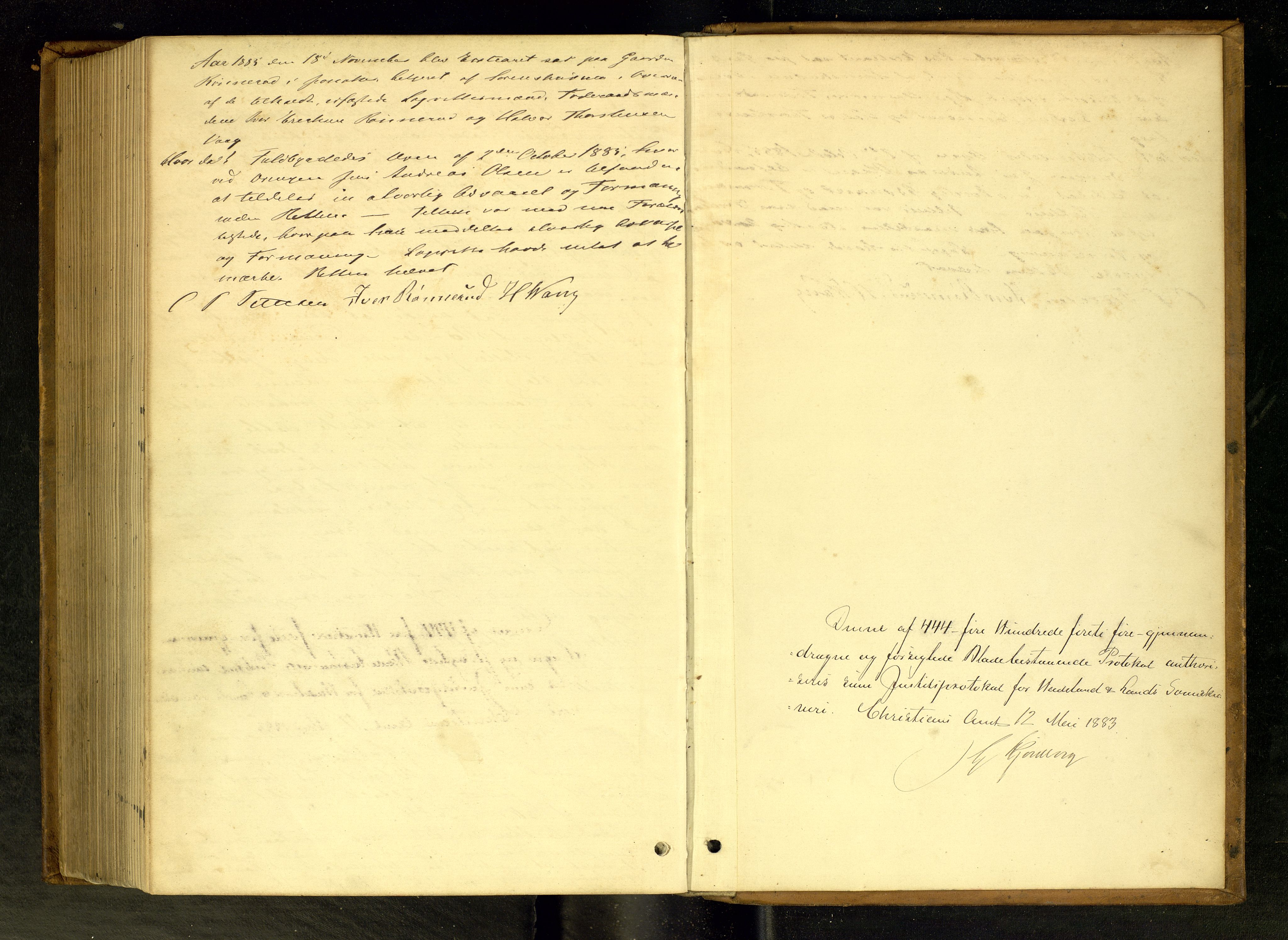 Hadeland og Land tingrett, AV/SAH-TING-010/G/Gc/L0021: Ekstrarettsprotokoll, 1883-1885