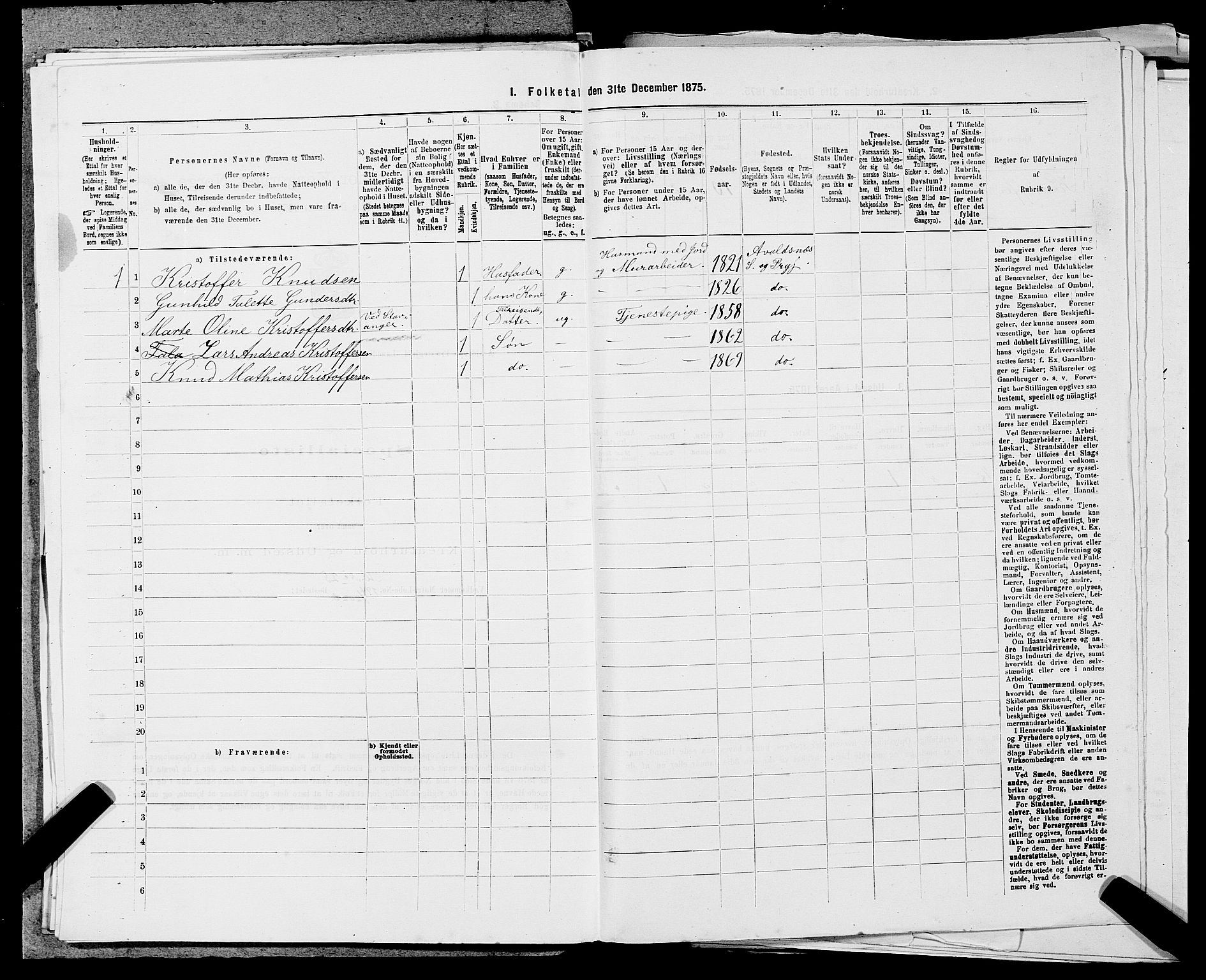 SAST, Folketelling 1875 for 1147L Avaldsnes prestegjeld, Avaldsnes sokn og Kopervik landsokn, 1875, s. 477