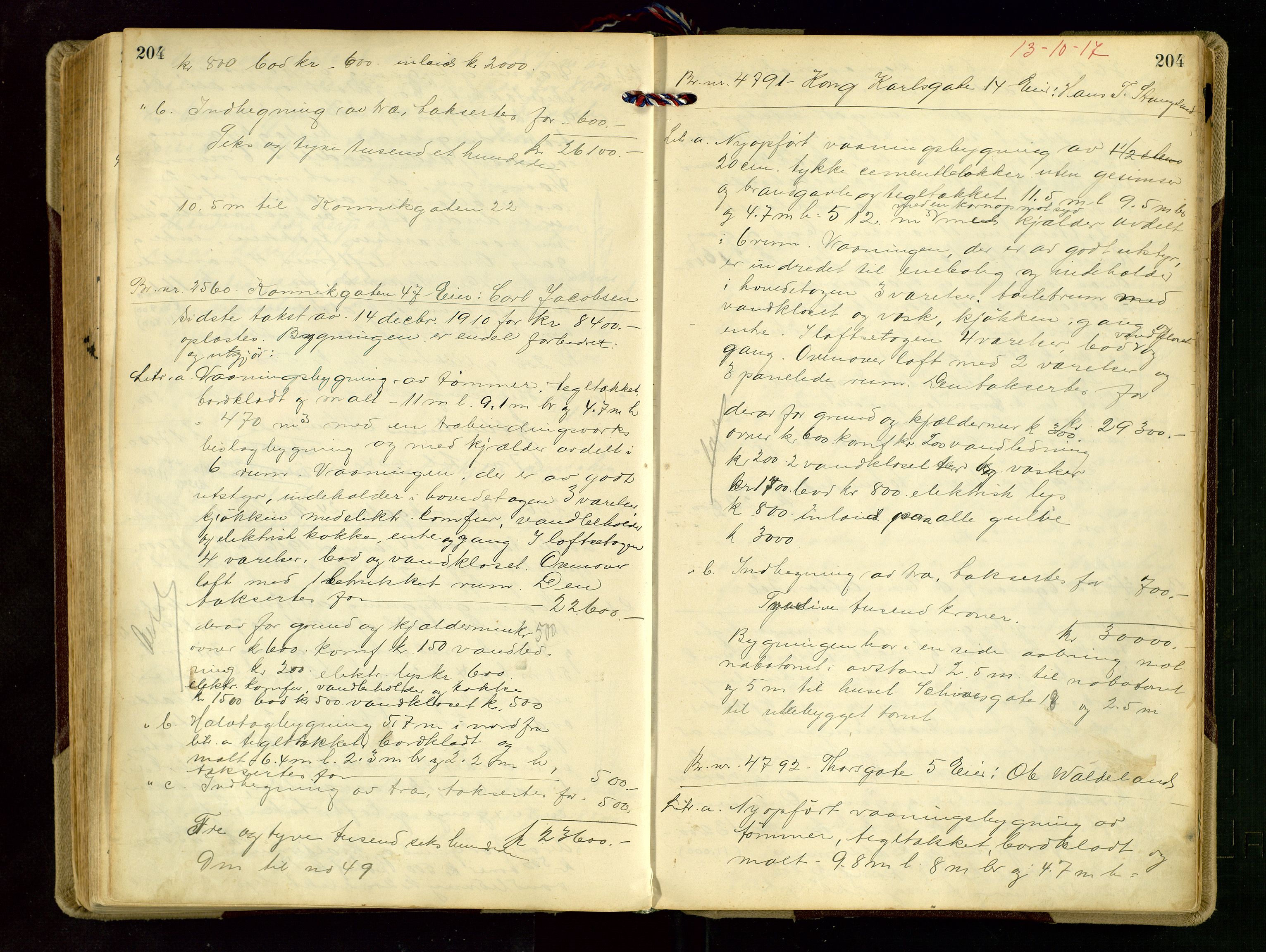 Norges Brannkasse Stavanger, AV/SAST-A-102143/F/Fd/L0015: Branntaksprotokoll nr. 26, 1916-1918, s. 204