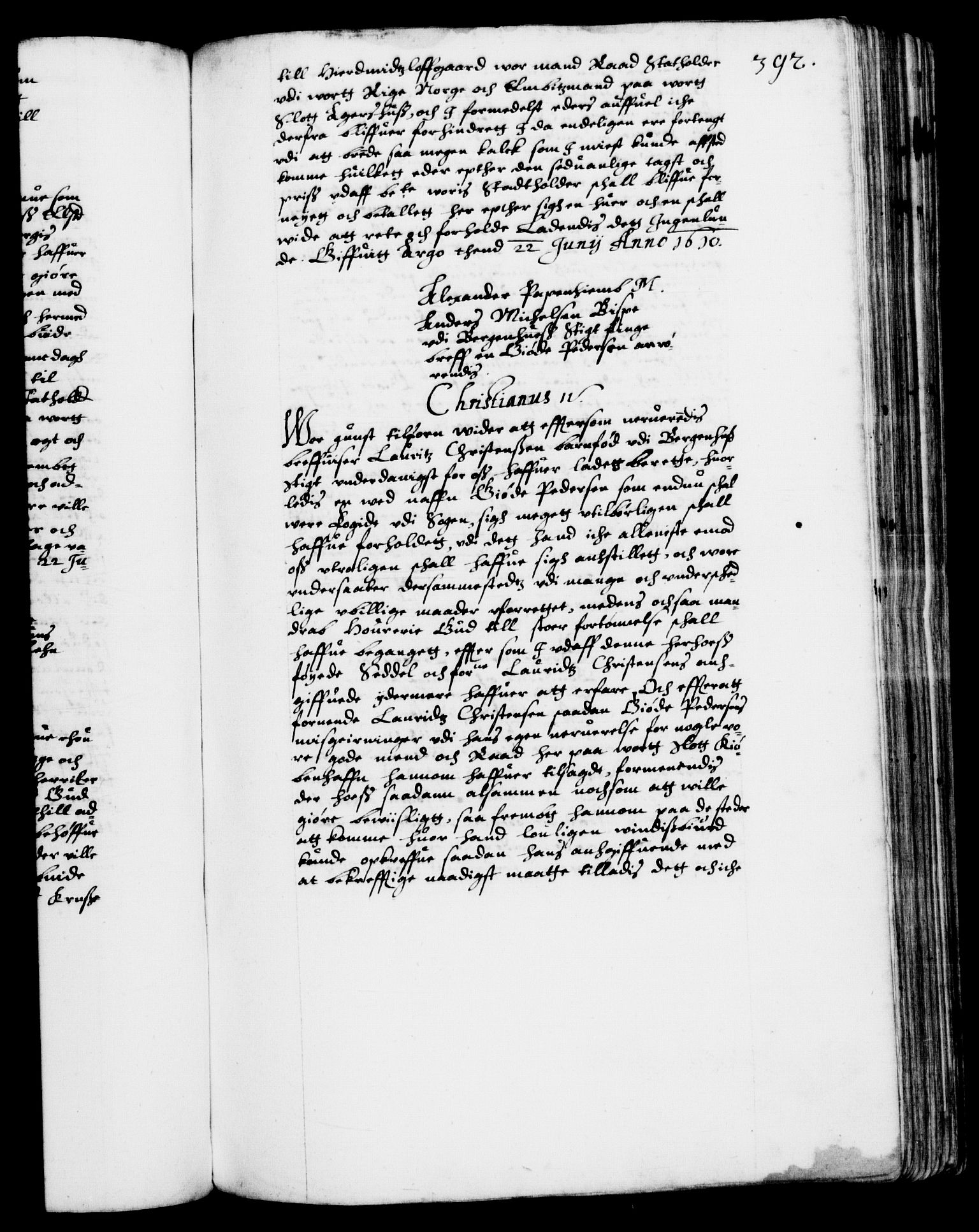 Danske Kanselli 1572-1799, RA/EA-3023/F/Fc/Fca/Fcab/L0003: Norske tegnelser (mikrofilm), 1596-1616, s. 392a