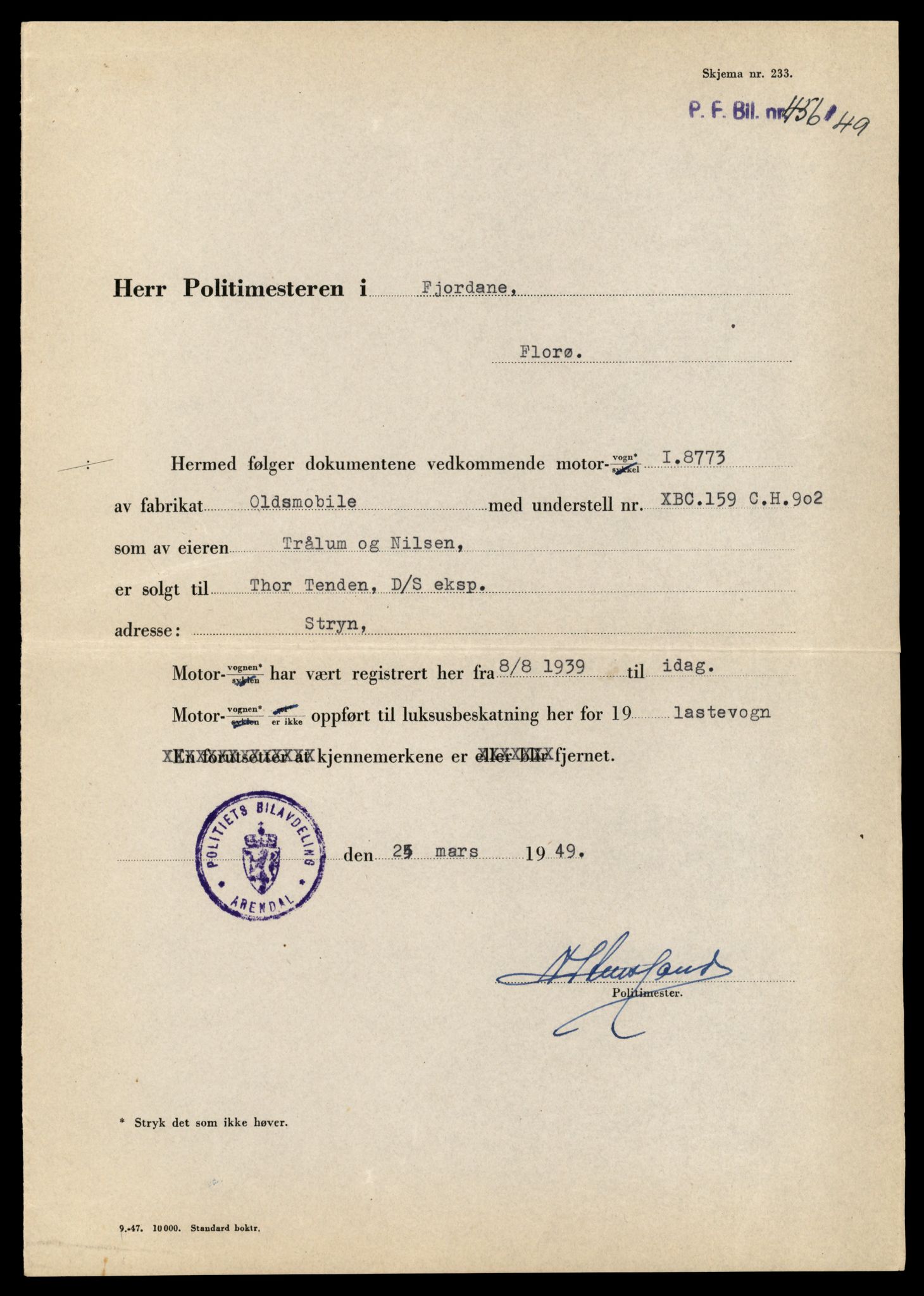 Møre og Romsdal vegkontor - Ålesund trafikkstasjon, AV/SAT-A-4099/F/Fe/L0034: Registreringskort for kjøretøy T 12500 - T 12652, 1927-1998, s. 458