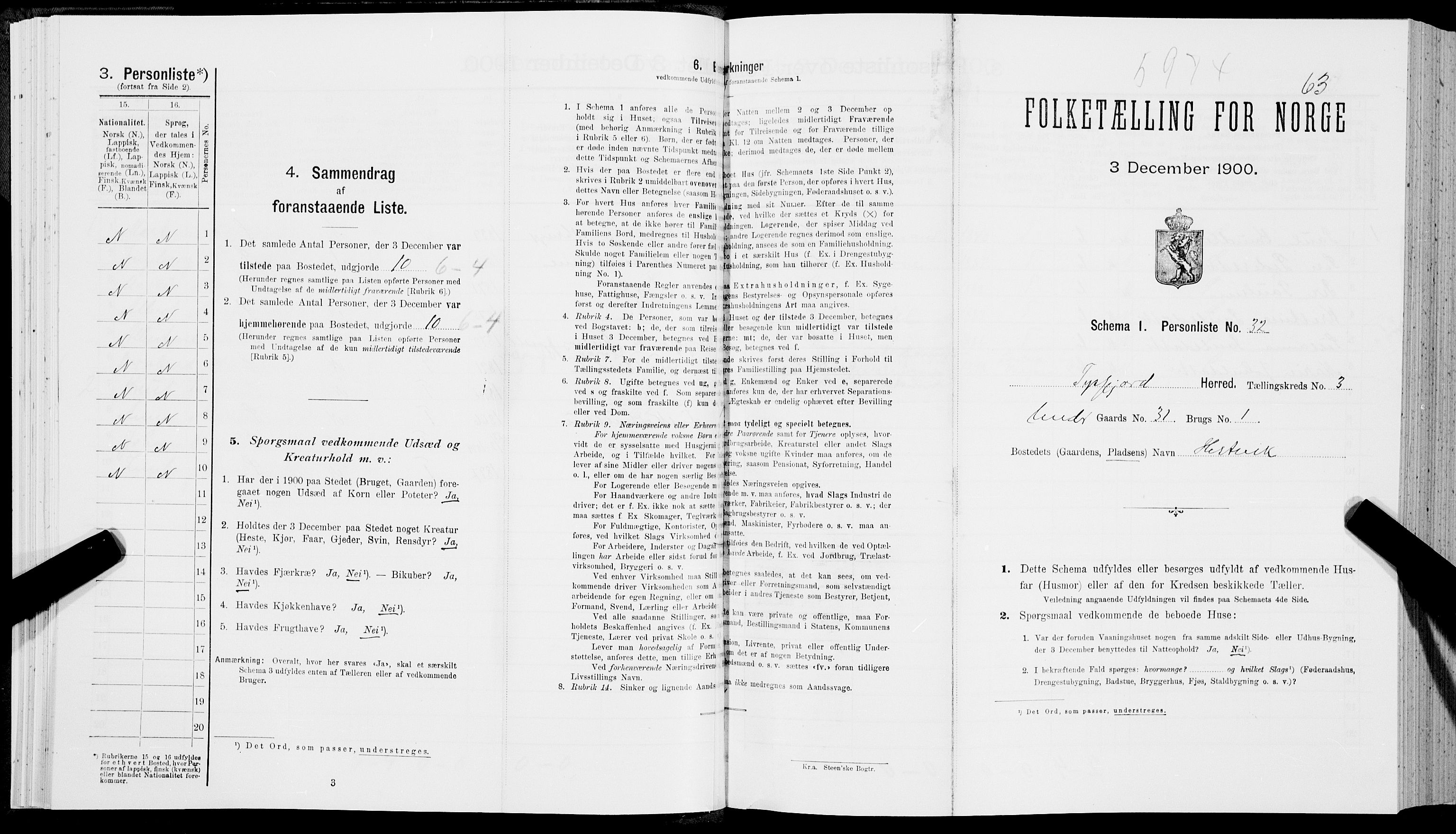 SAT, Folketelling 1900 for 1850 Tysfjord herred, 1900, s. 359
