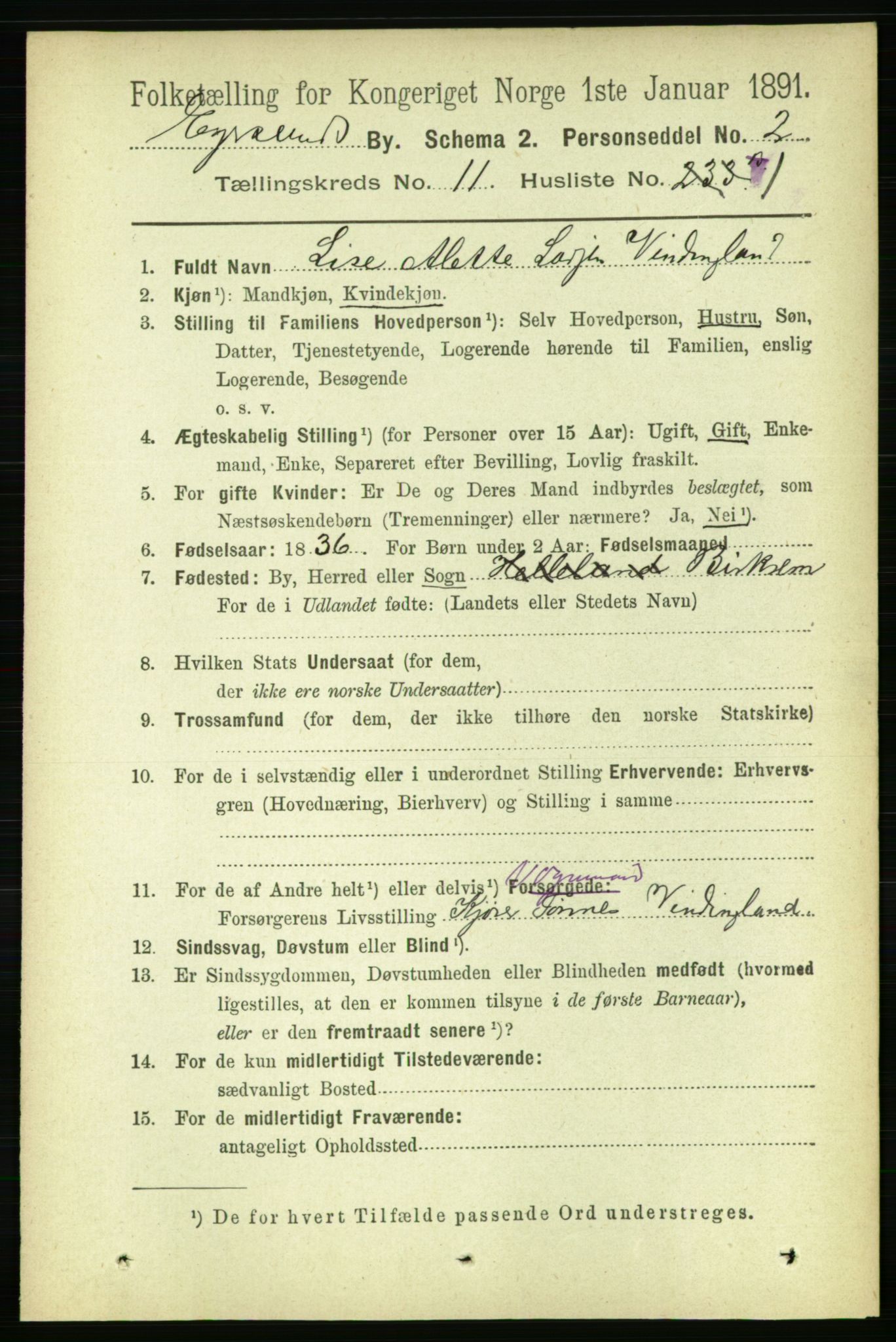 RA, Folketelling 1891 for 1101 Egersund ladested, 1891, s. 1940