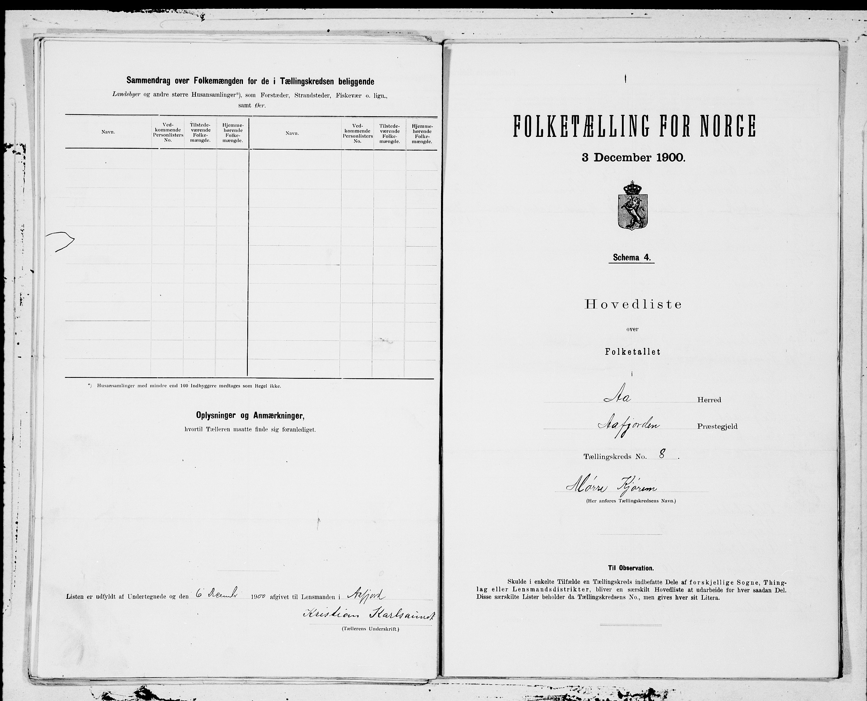 SAT, Folketelling 1900 for 1630 Aa herred, 1900, s. 16