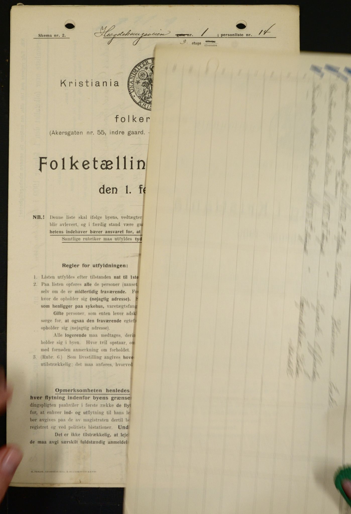 OBA, Kommunal folketelling 1.2.1909 for Kristiania kjøpstad, 1909, s. 32569