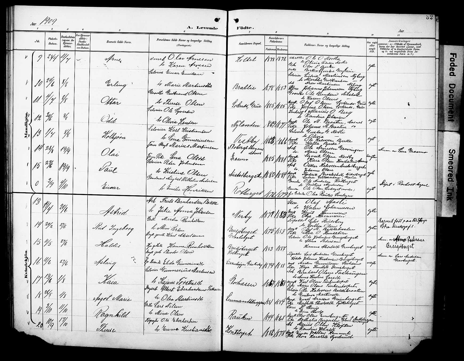 Hof prestekontor, AV/SAH-PREST-038/H/Ha/Hab/L0005: Klokkerbok nr. 5, 1899-1916, s. 32