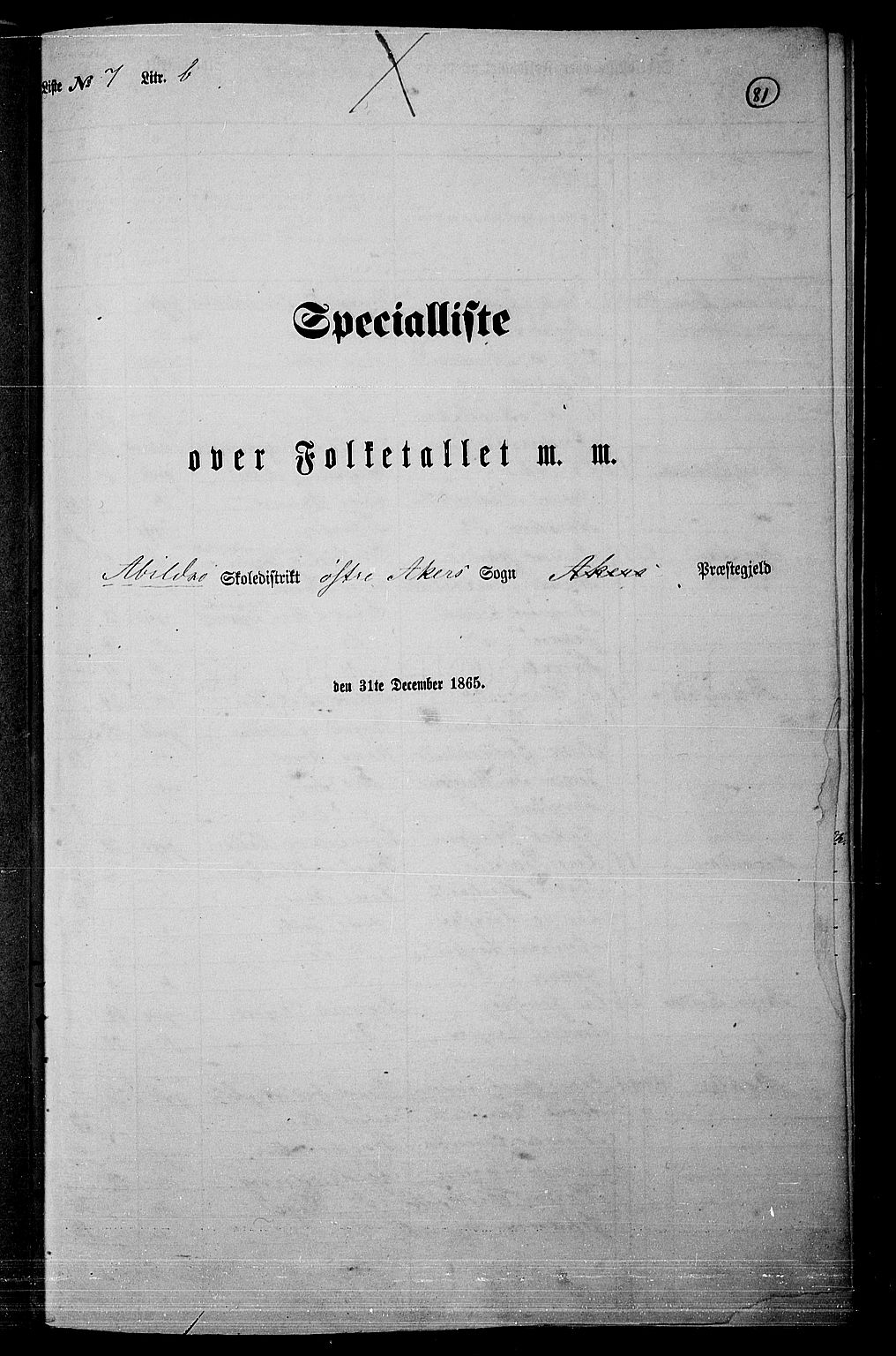 RA, Folketelling 1865 for 0218bP Østre Aker prestegjeld, 1865, s. 305