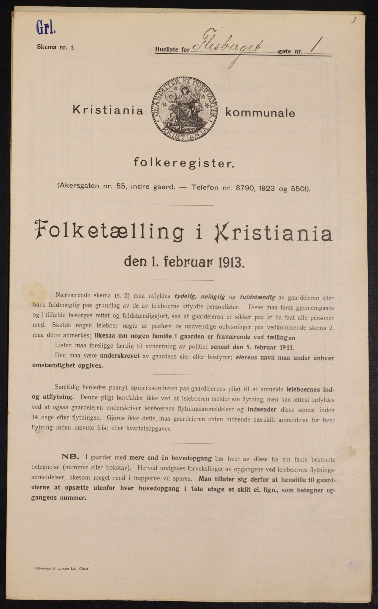 OBA, Kommunal folketelling 1.2.1913 for Kristiania, 1913, s. 24753