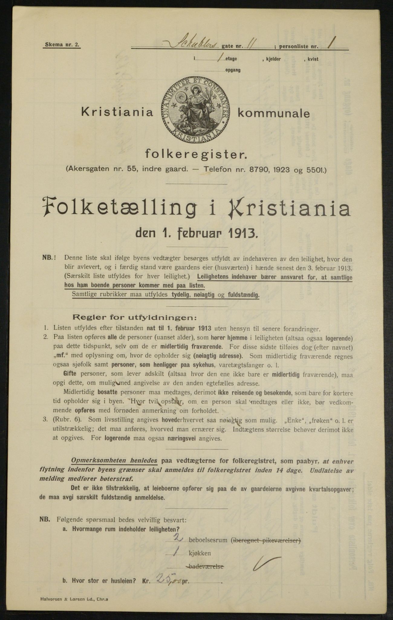 OBA, Kommunal folketelling 1.2.1913 for Kristiania, 1913, s. 92908