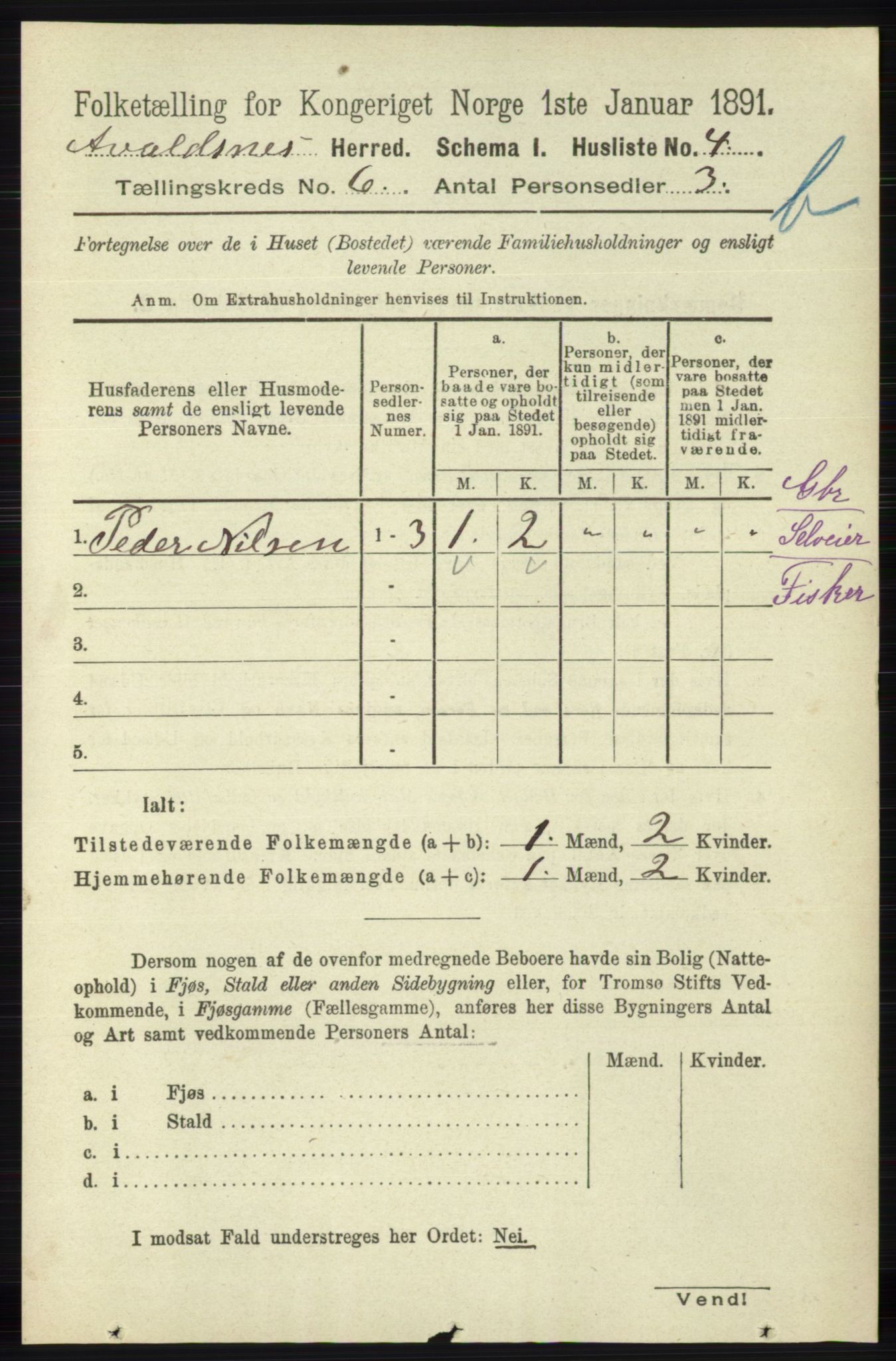 RA, Folketelling 1891 for 1147 Avaldsnes herred, 1891, s. 3172