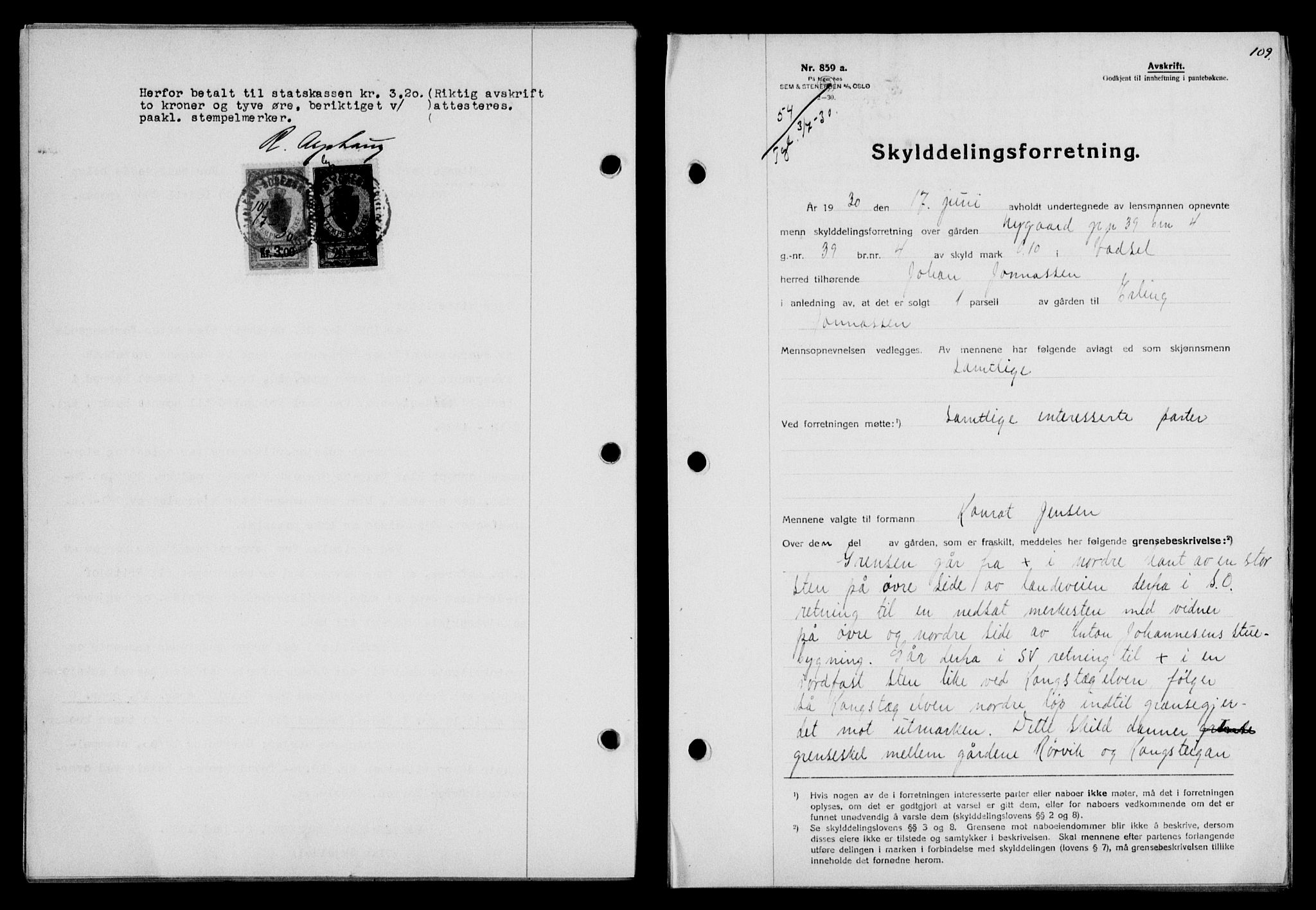 Vesterålen sorenskriveri, SAT/A-4180/1/2/2Ca/L0051: Pantebok nr. 44, 1930-1930, Tingl.dato: 03.07.1930