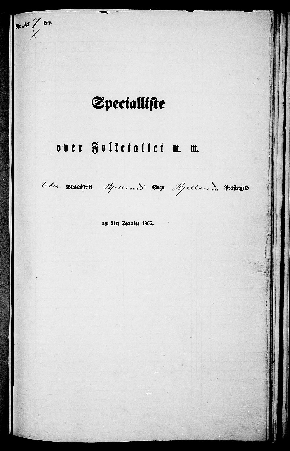 RA, Folketelling 1865 for 1024P Bjelland prestegjeld, 1865, s. 84