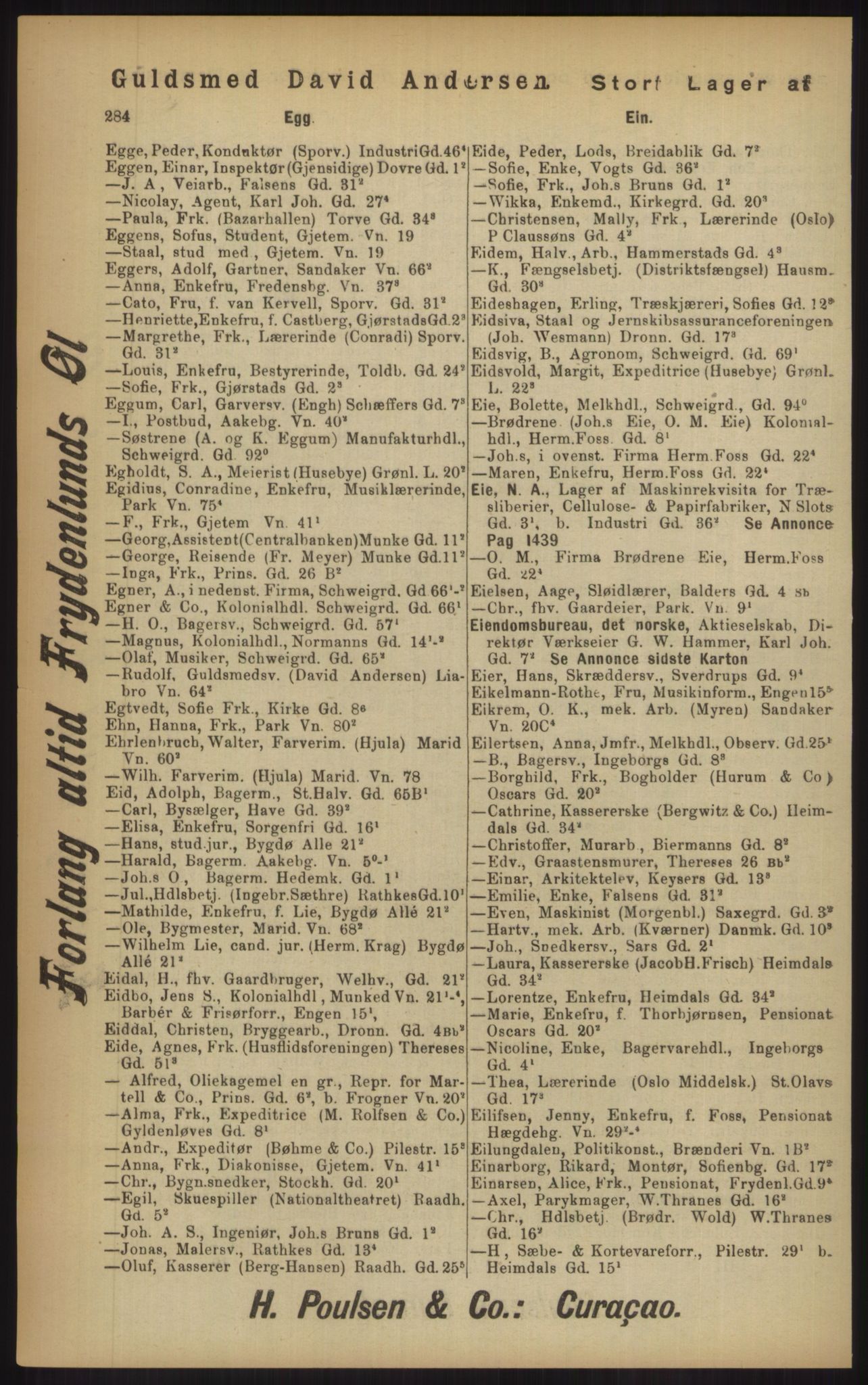 Kristiania/Oslo adressebok, PUBL/-, 1902, s. 284
