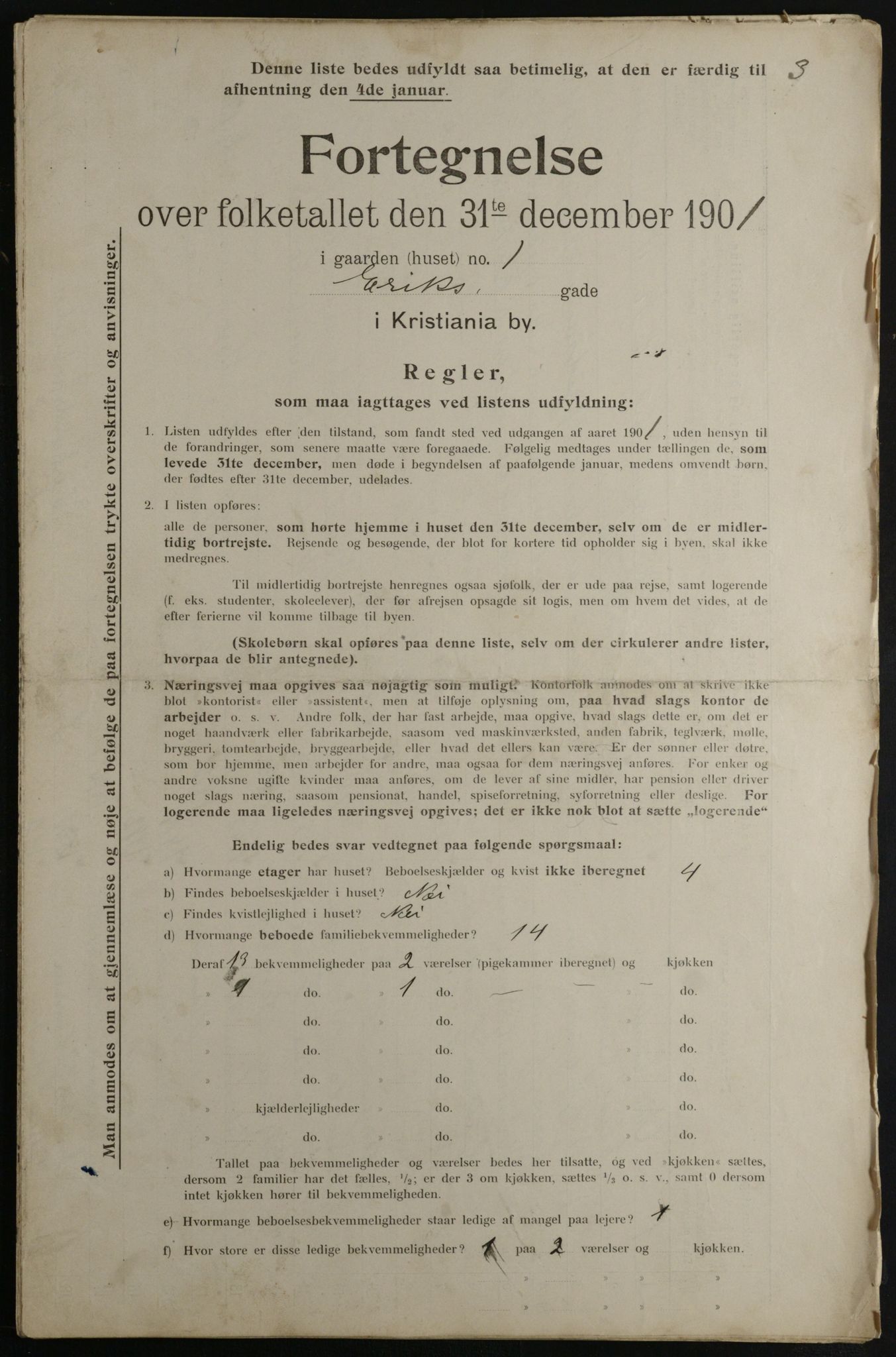 OBA, Kommunal folketelling 31.12.1901 for Kristiania kjøpstad, 1901, s. 3116
