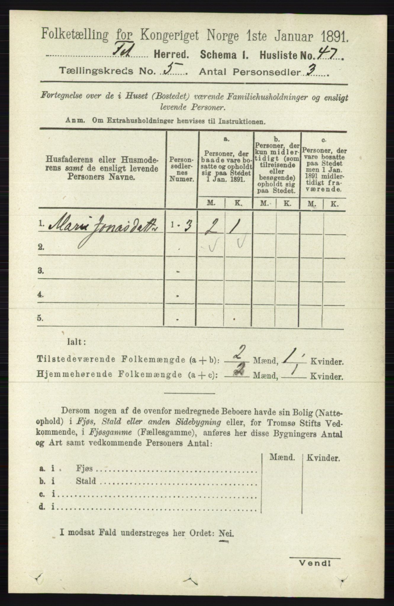 RA, Folketelling 1891 for 0227 Fet herred, 1891, s. 1584