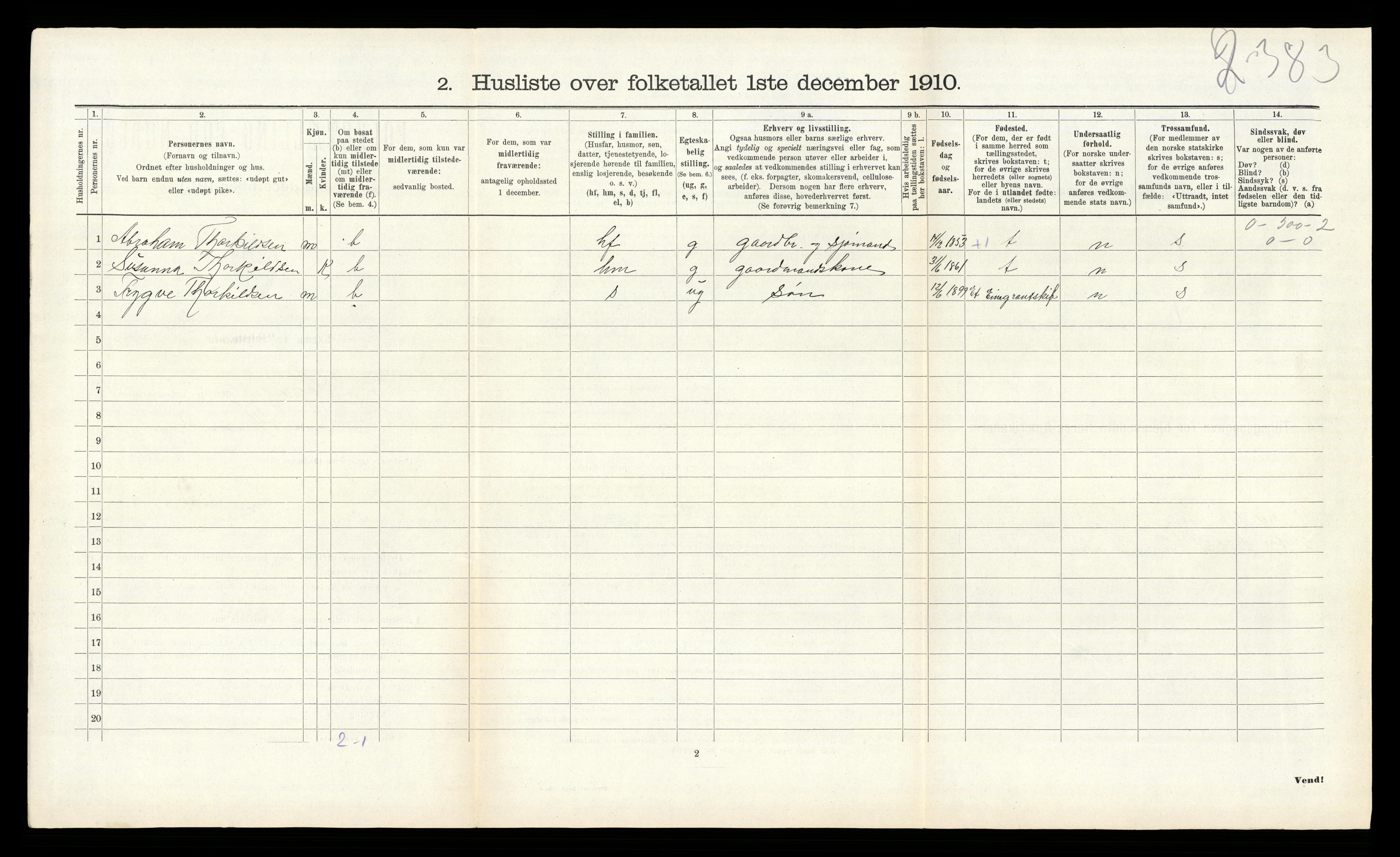 RA, Folketelling 1910 for 1018 Søgne herred, 1910, s. 1059