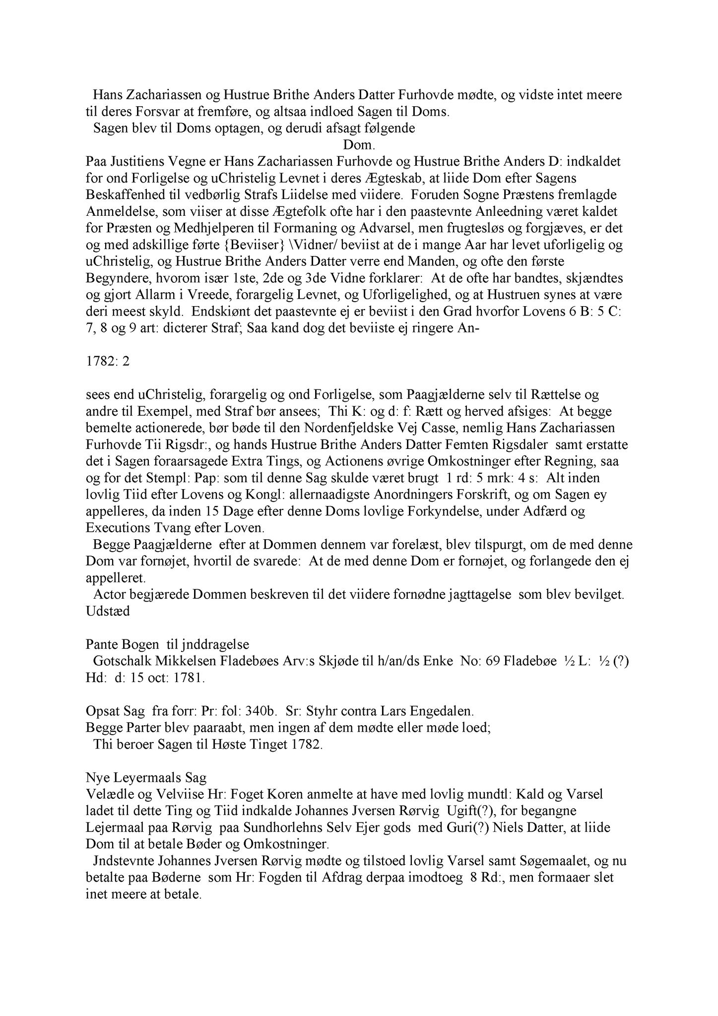 Samling av fulltekstavskrifter, SAB/FULLTEKST/A/12/0042: Sunnhordland sorenskriveri, tingbok nr. A 42, 1782-1787