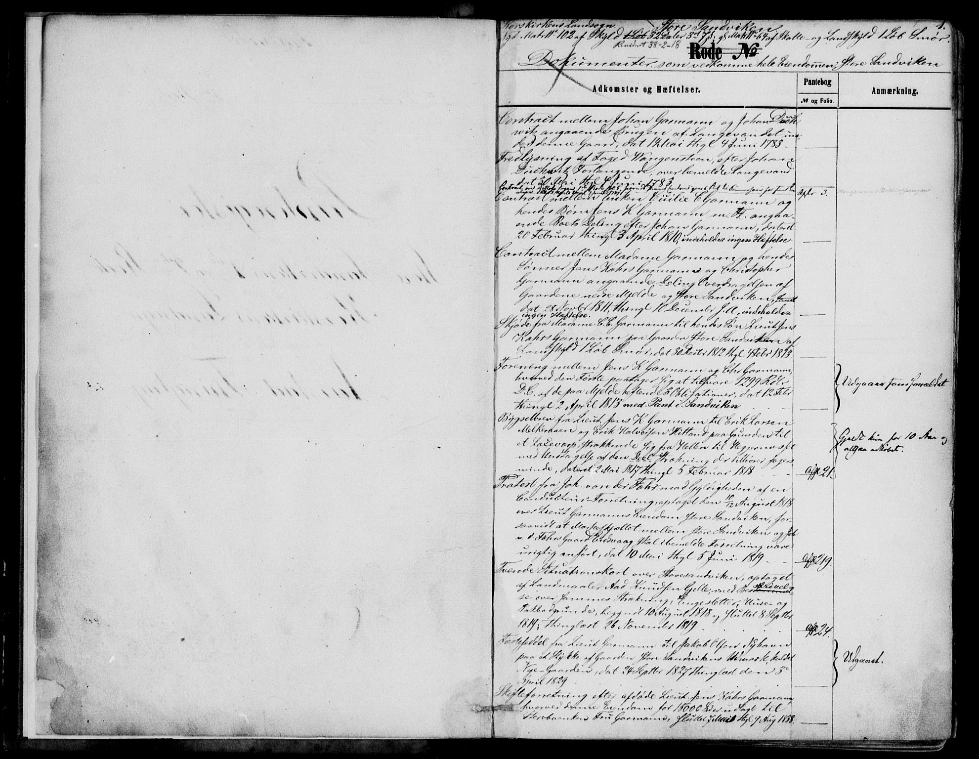 Byfogd og Byskriver i Bergen, SAB/A-3401/03/03AdC/L0019a: Panteregister nr. A.d.C.19, 1774-1861, s. 1