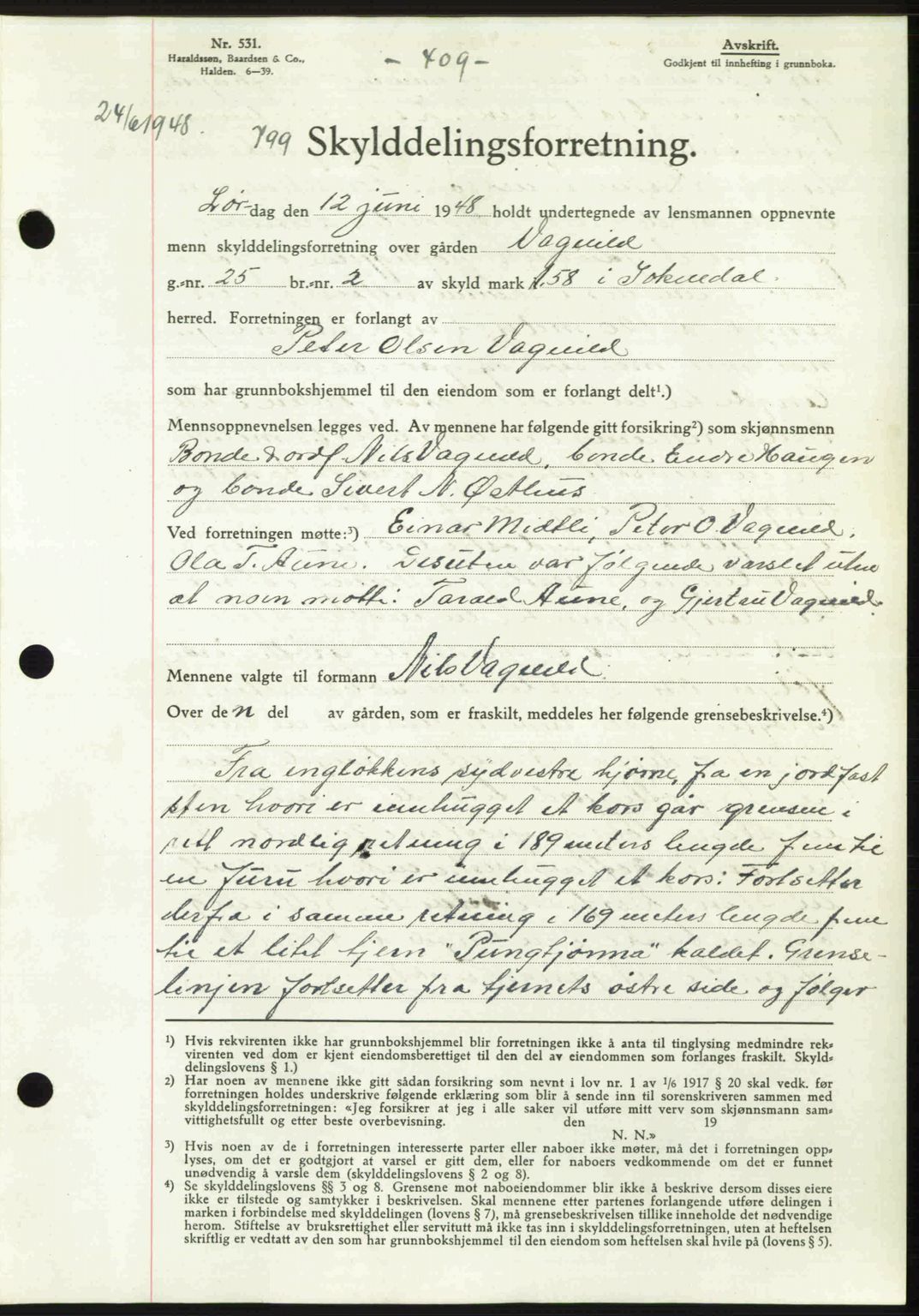 Gauldal sorenskriveri, SAT/A-0014/1/2/2C: Pantebok nr. A6, 1948-1948, Dagboknr: 799/1948