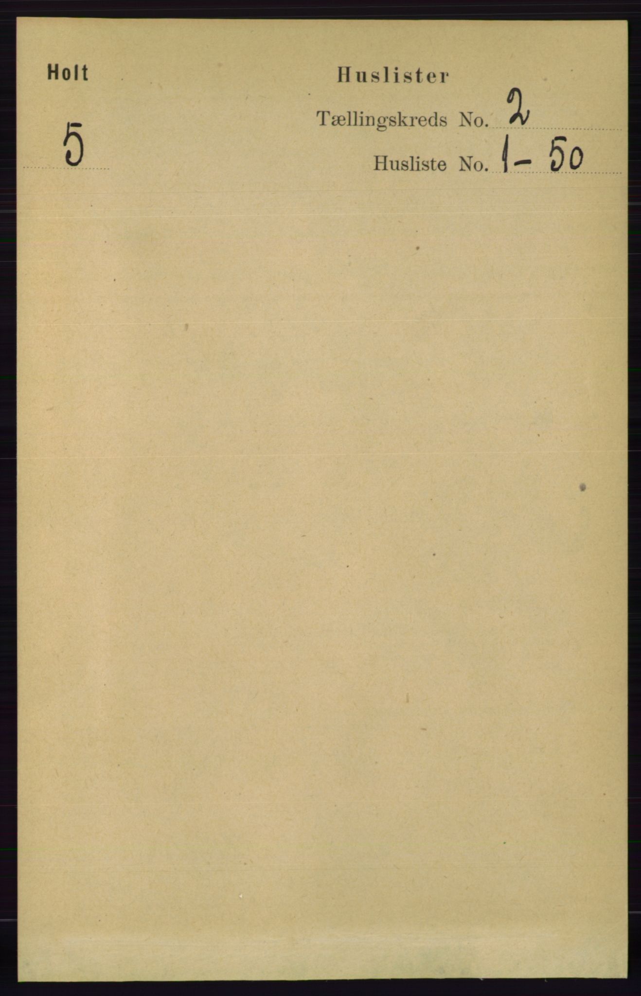 RA, Folketelling 1891 for 0914 Holt herred, 1891, s. 615