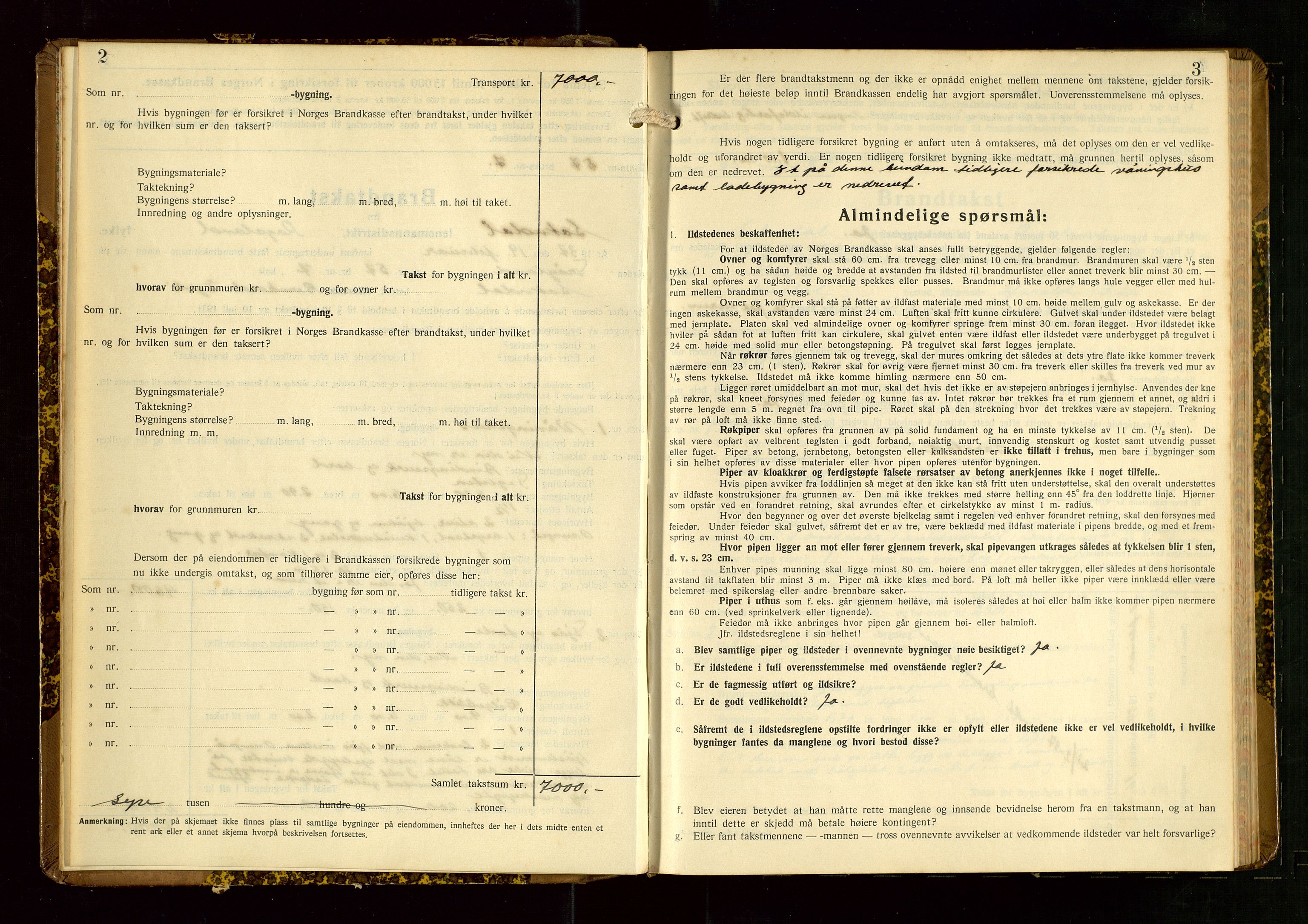 Sokndal lensmannskontor, AV/SAST-A-100417/Gob/L0008: "Brandtakst-Protokoll", 1937-1955, s. 2-3