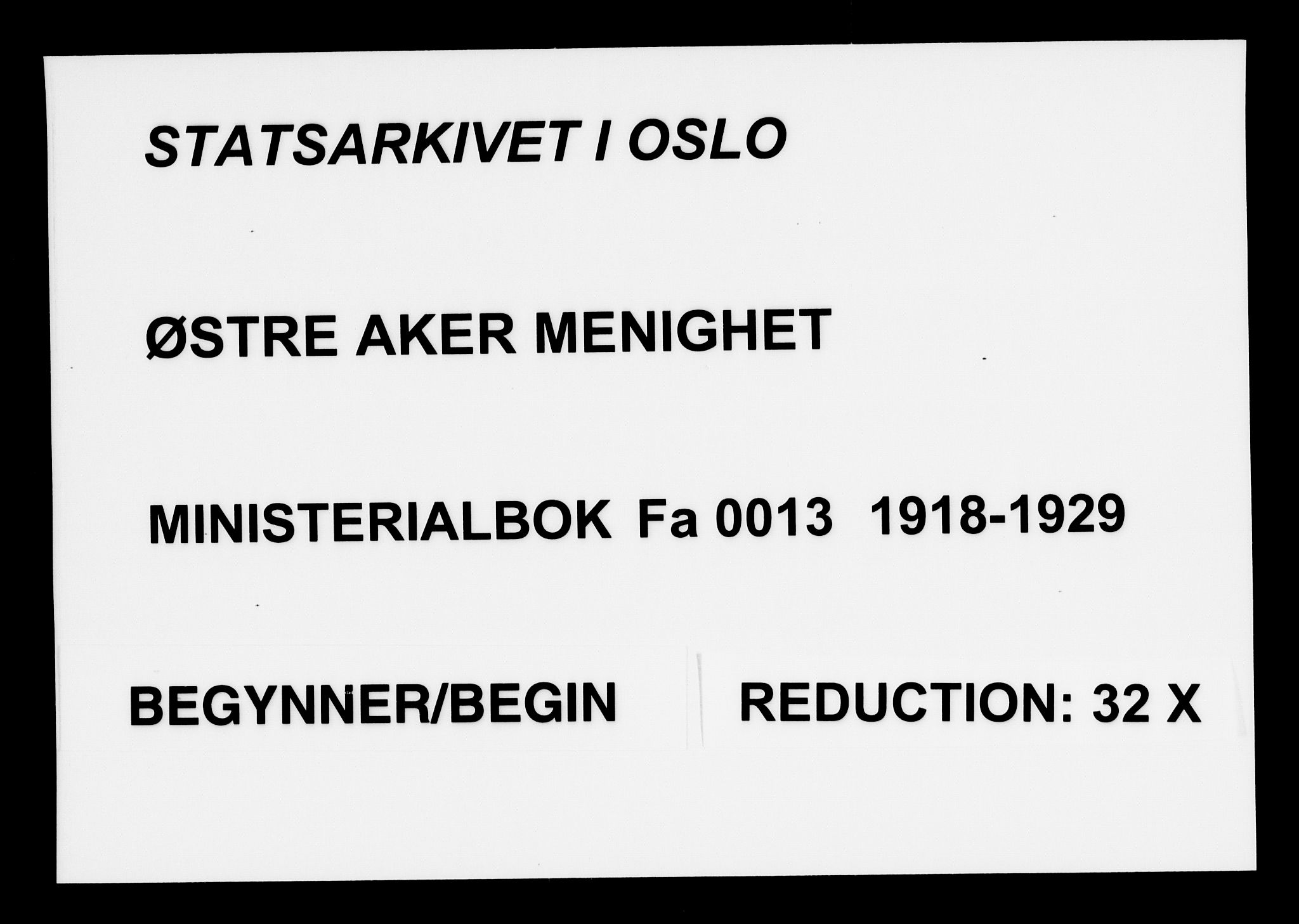 Østre Aker prestekontor Kirkebøker, SAO/A-10840/F/Fa/L0013: Ministerialbok nr. I 13, 1918-1929