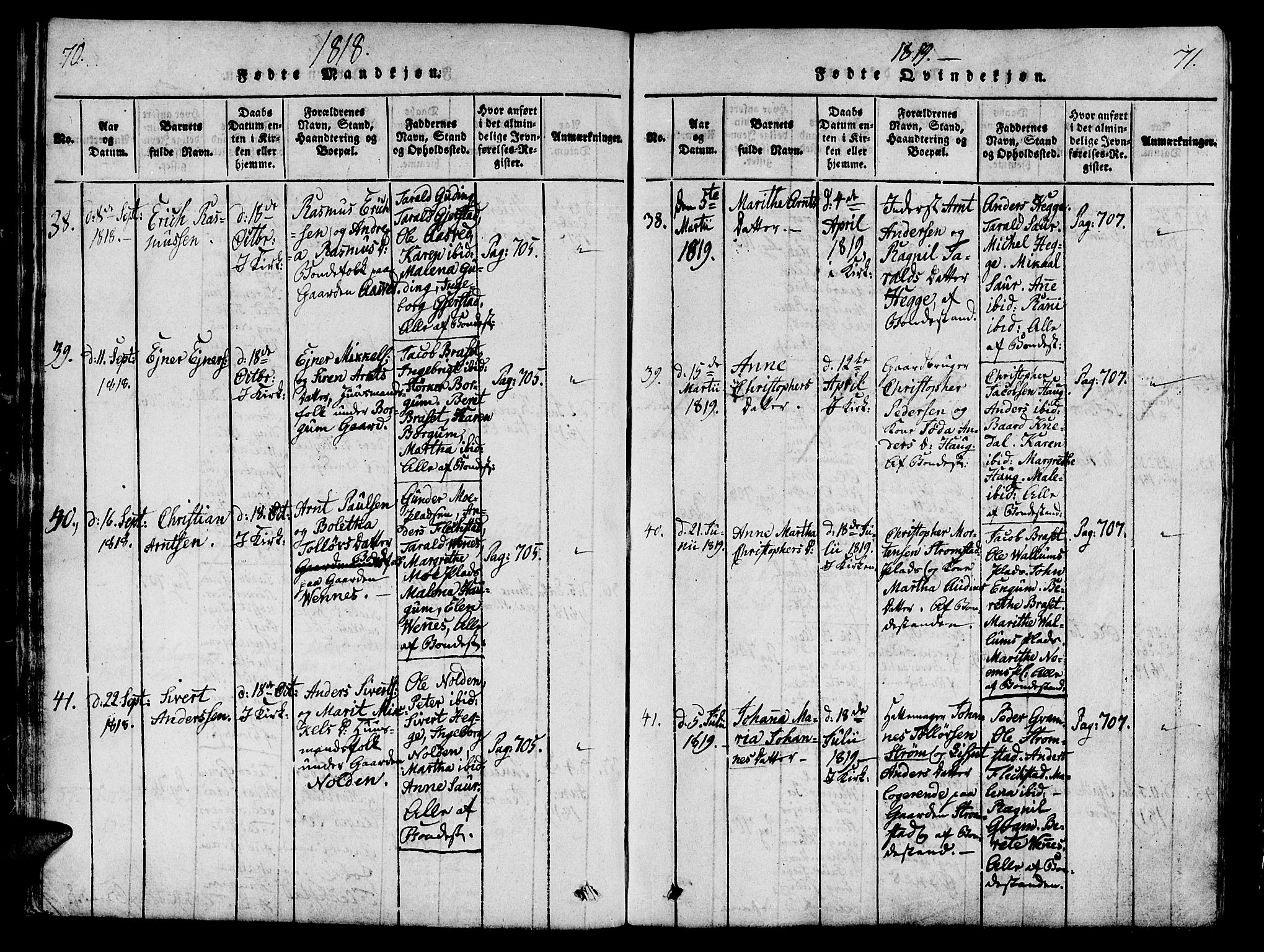 Ministerialprotokoller, klokkerbøker og fødselsregistre - Nord-Trøndelag, SAT/A-1458/746/L0441: Ministerialbok nr. 746A03 /2, 1816-1827, s. 70-71