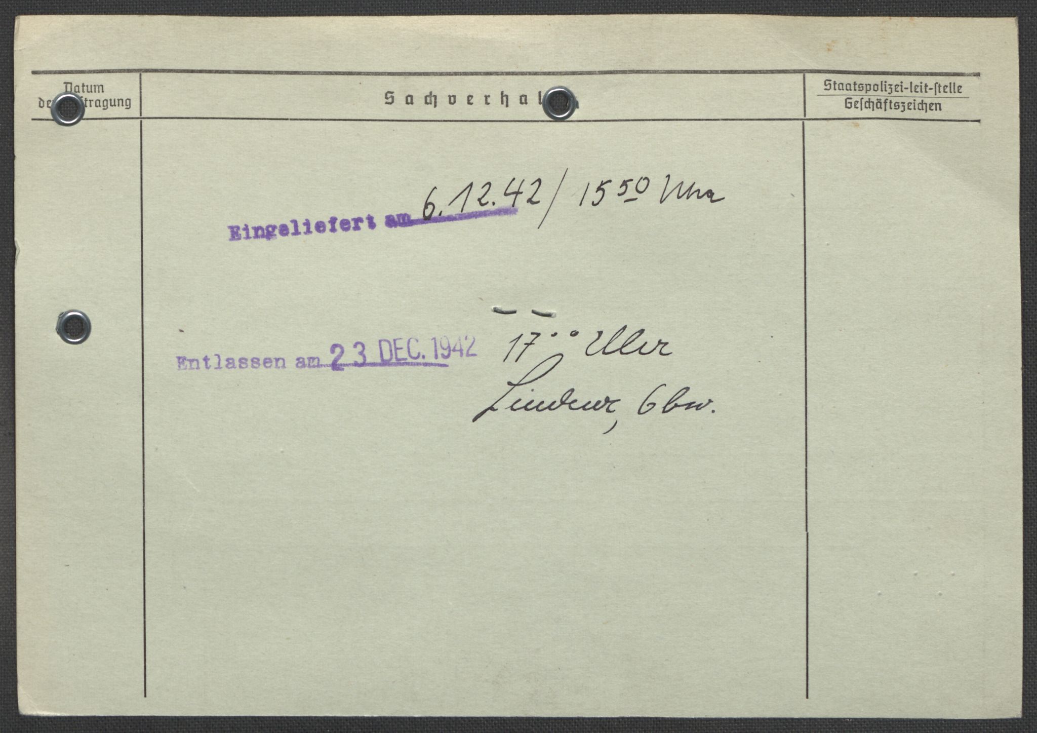 Befehlshaber der Sicherheitspolizei und des SD, RA/RAFA-5969/E/Ea/Eaa/L0004: Register over norske fanger i Møllergata 19: Hal-Hæ, 1940-1945, s. 822