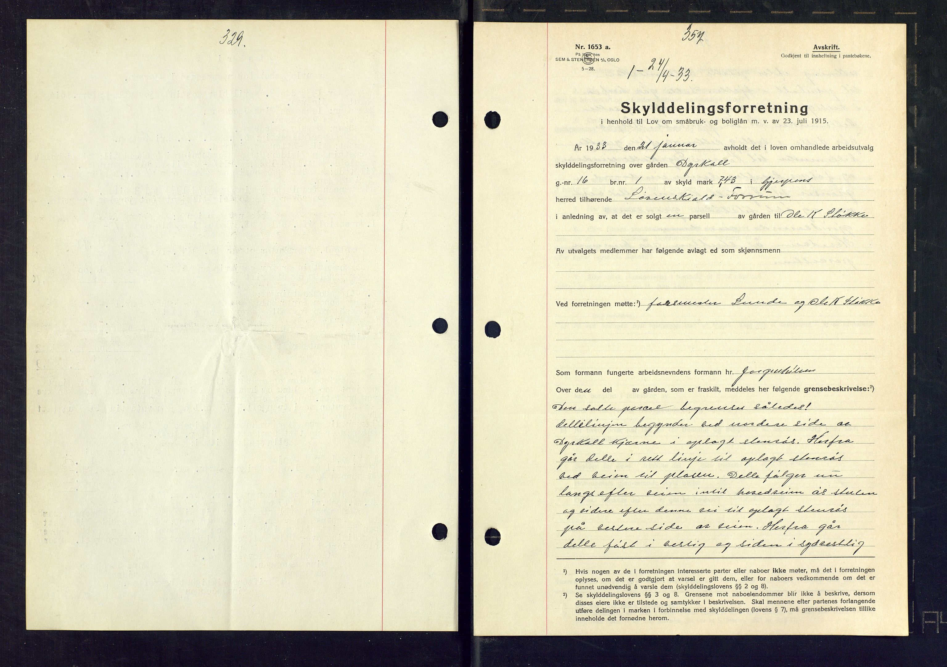 Gjerpen sorenskriveri, SAKO/A-216/G/Ga/Gaa/L0059: Pantebok nr. I 59-60 og 62, 1932-1934, Tingl.dato: 24.04.1933
