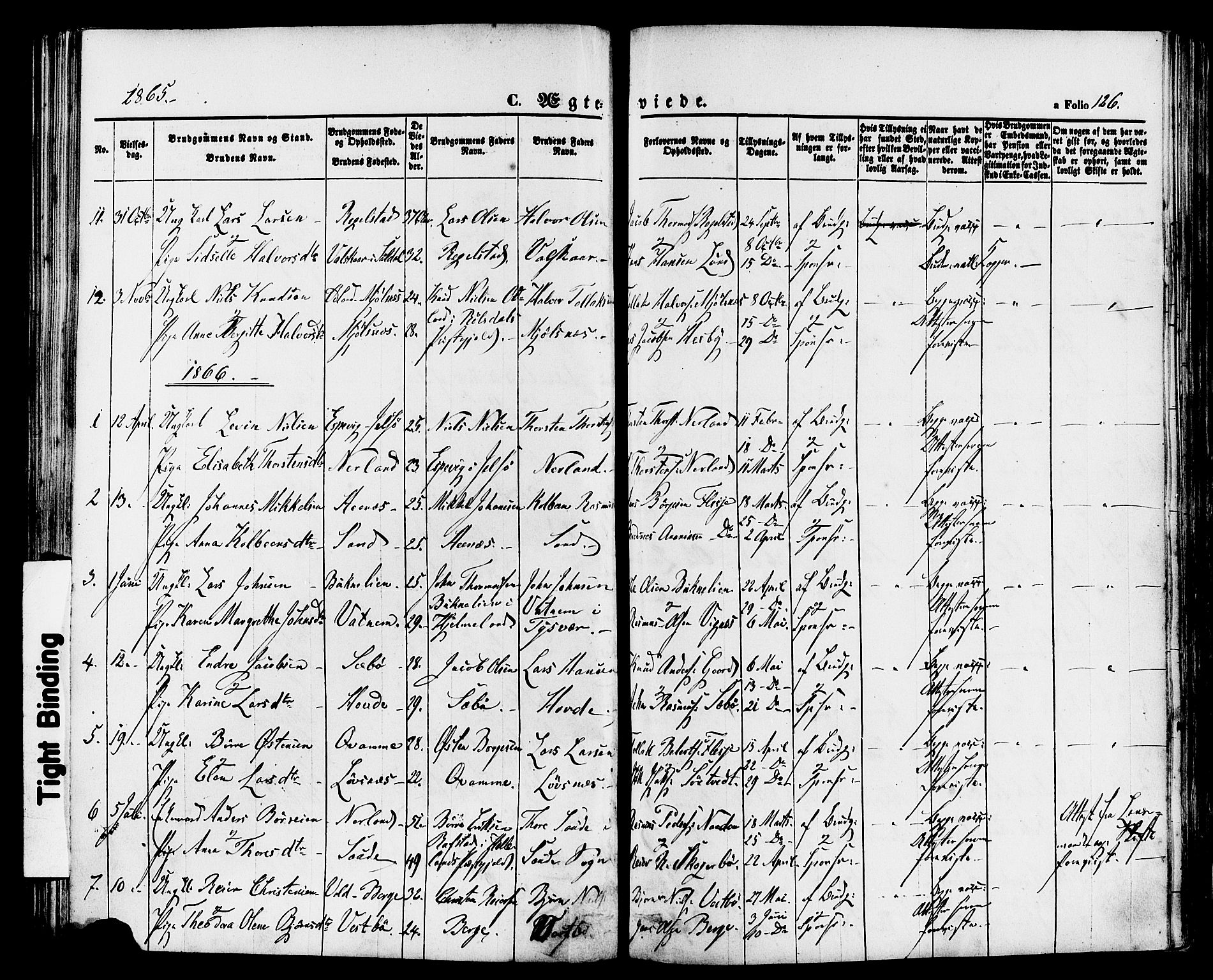 Finnøy sokneprestkontor, SAST/A-101825/H/Ha/Haa/L0008: Ministerialbok nr. A 8, 1863-1878, s. 126