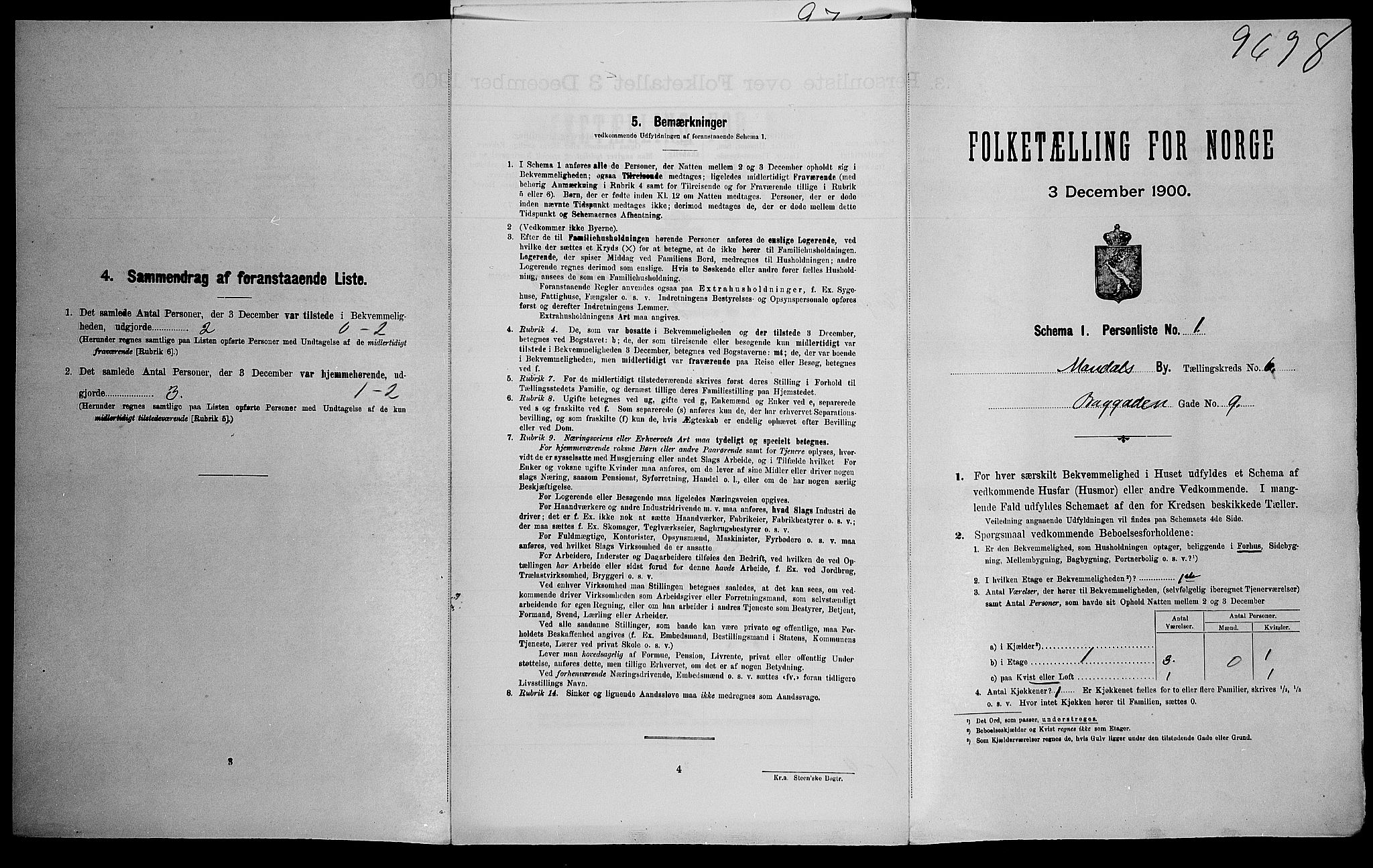 SAK, Folketelling 1900 for 1002 Mandal ladested, 1900, s. 744