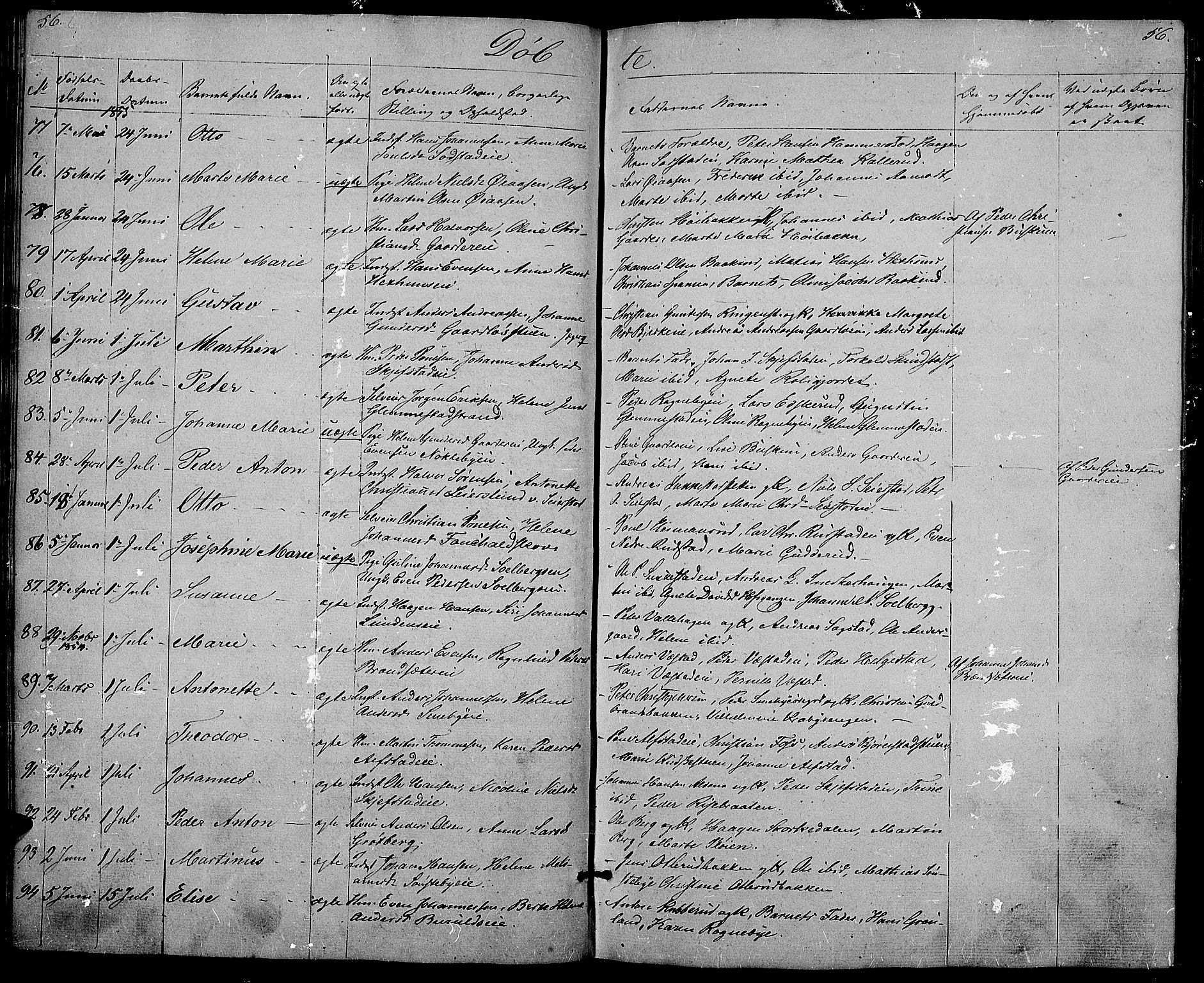 Østre Toten prestekontor, AV/SAH-PREST-104/H/Ha/Hab/L0003: Klokkerbok nr. 3, 1848-1857, s. 56