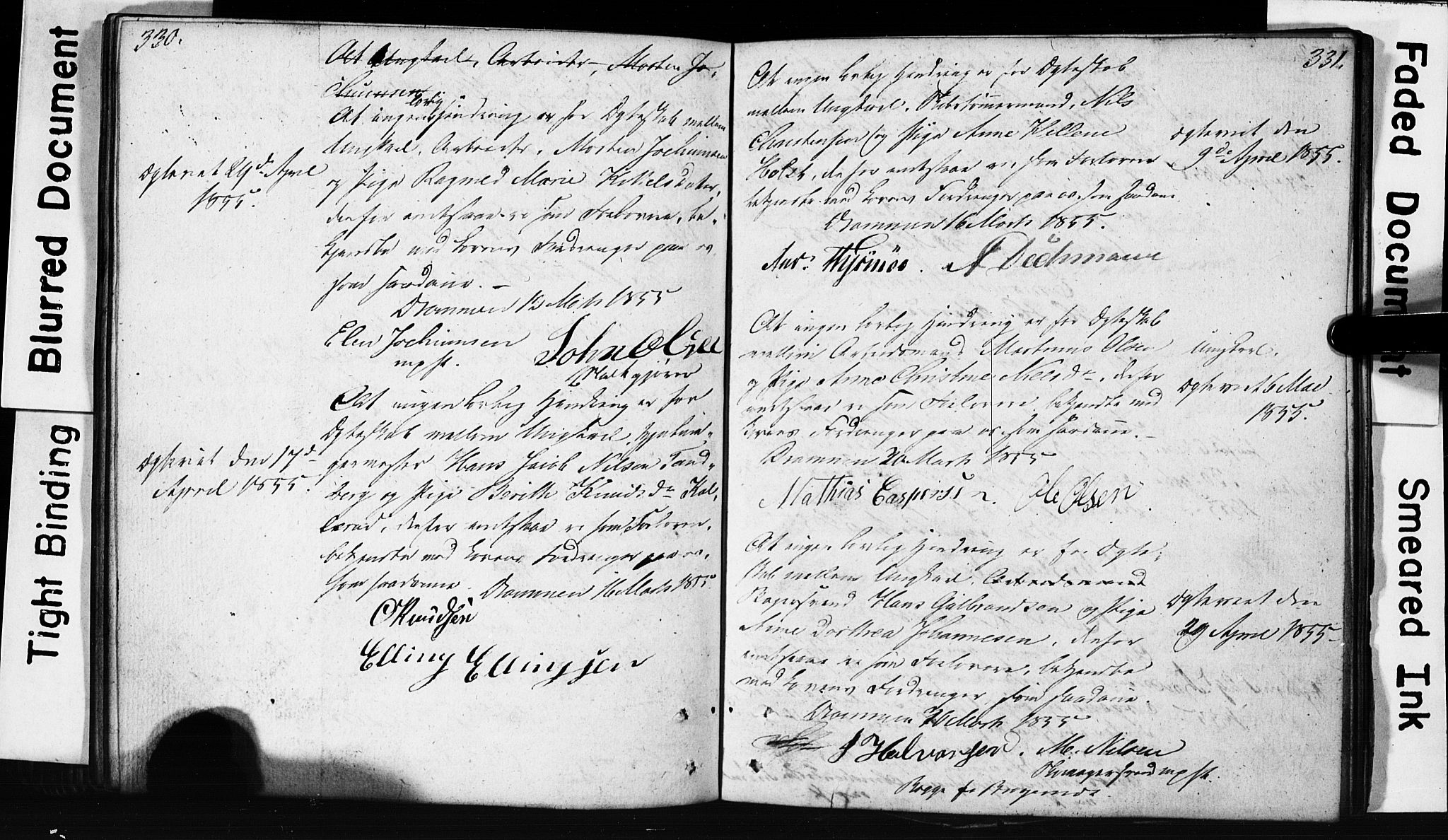 Strømsø kirkebøker, AV/SAKO-A-246/H/Hb/L0002: Forlovererklæringer nr. 2, 1815-1857, s. 330-331