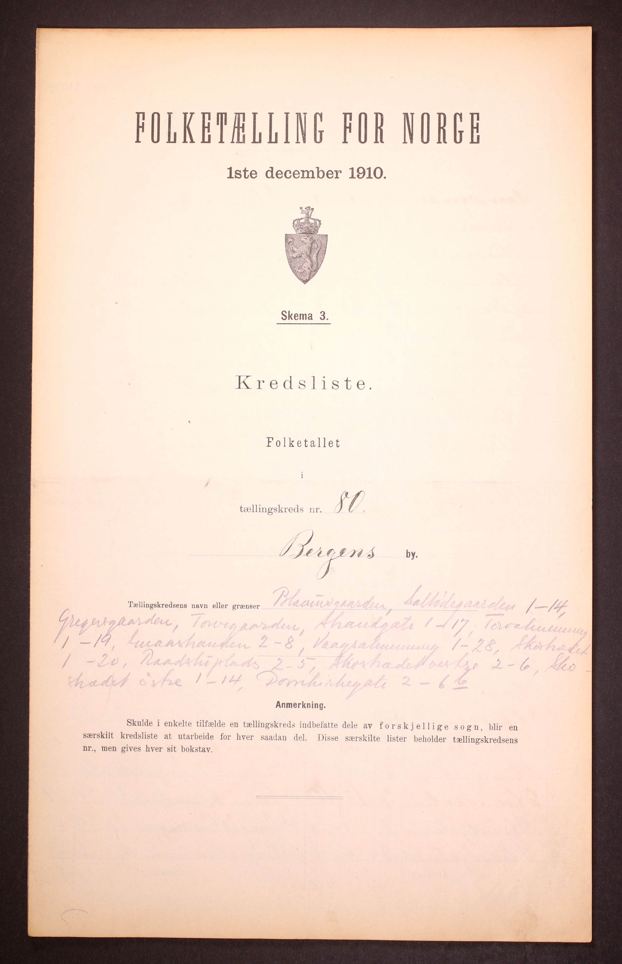 RA, Folketelling 1910 for 1301 Bergen kjøpstad, 1910, s. 243