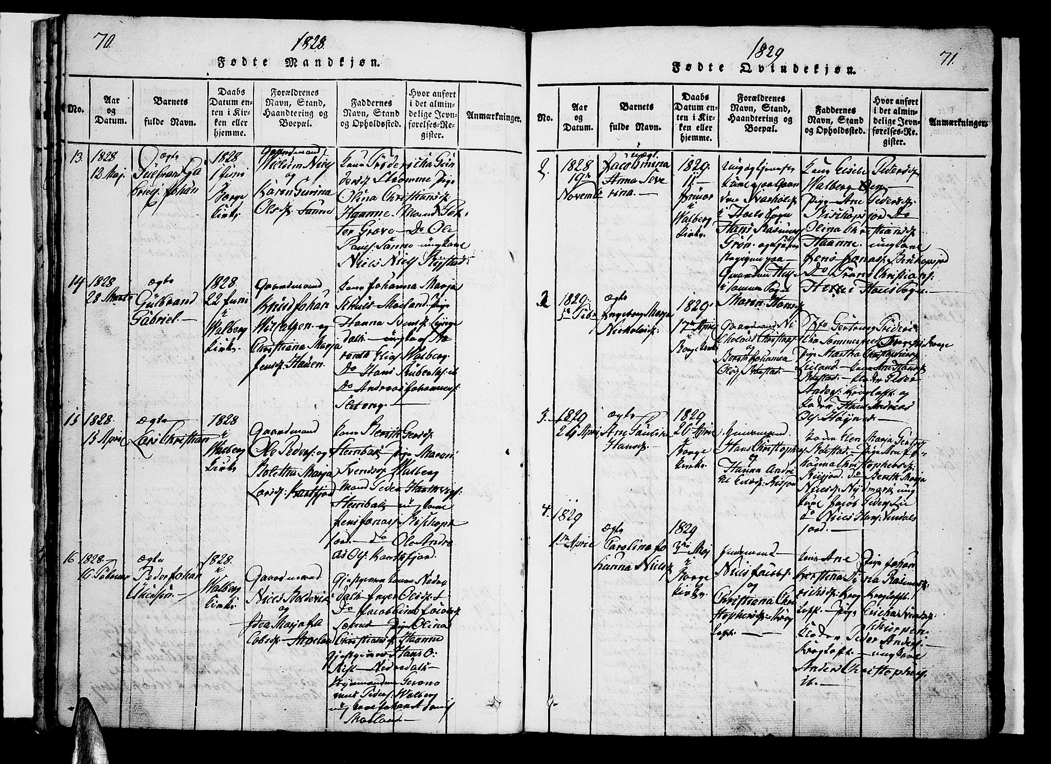 Ministerialprotokoller, klokkerbøker og fødselsregistre - Nordland, SAT/A-1459/880/L1130: Ministerialbok nr. 880A04, 1821-1843, s. 70-71