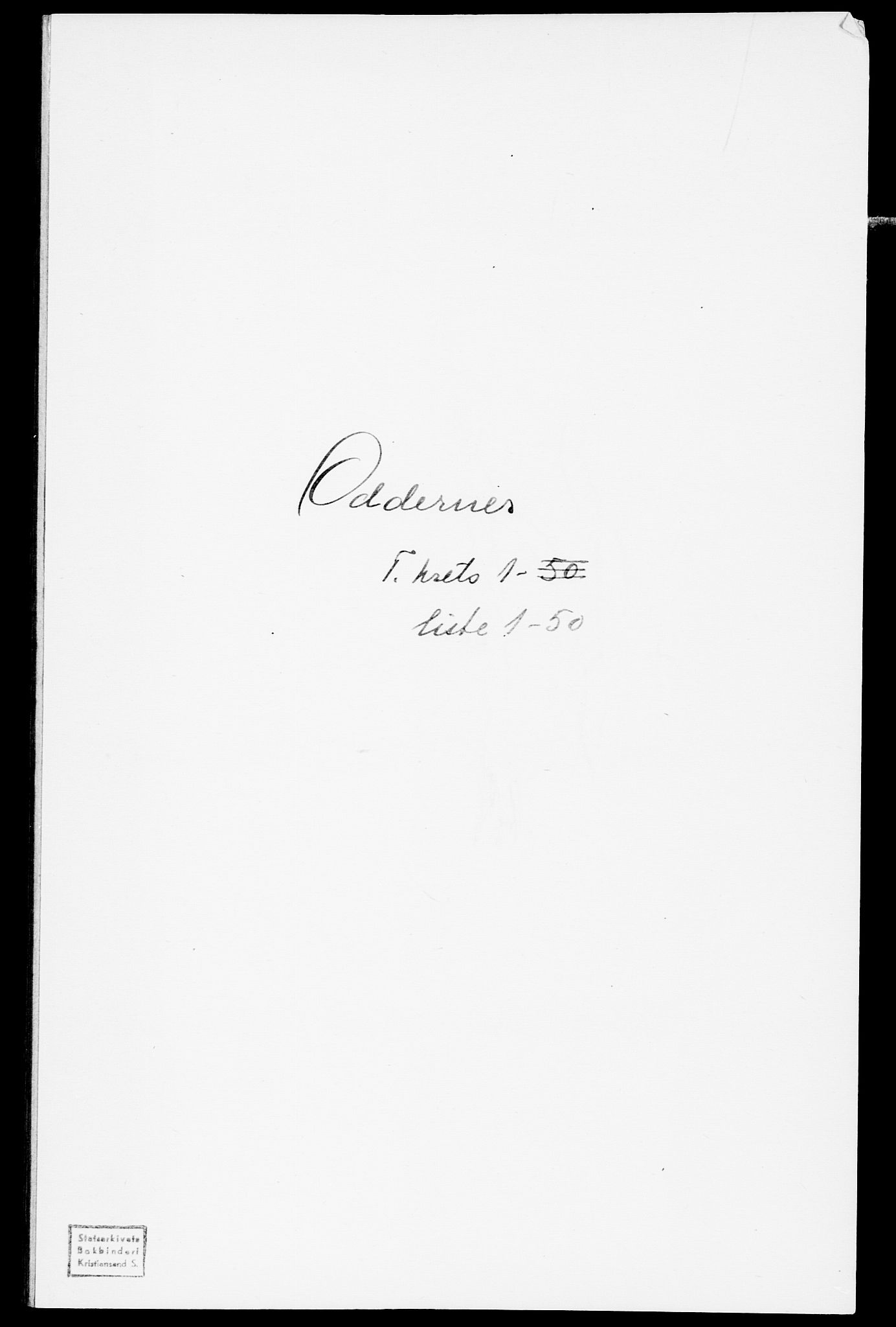 SAK, Folketelling 1875 for 1012P Oddernes prestegjeld, 1875, s. 57