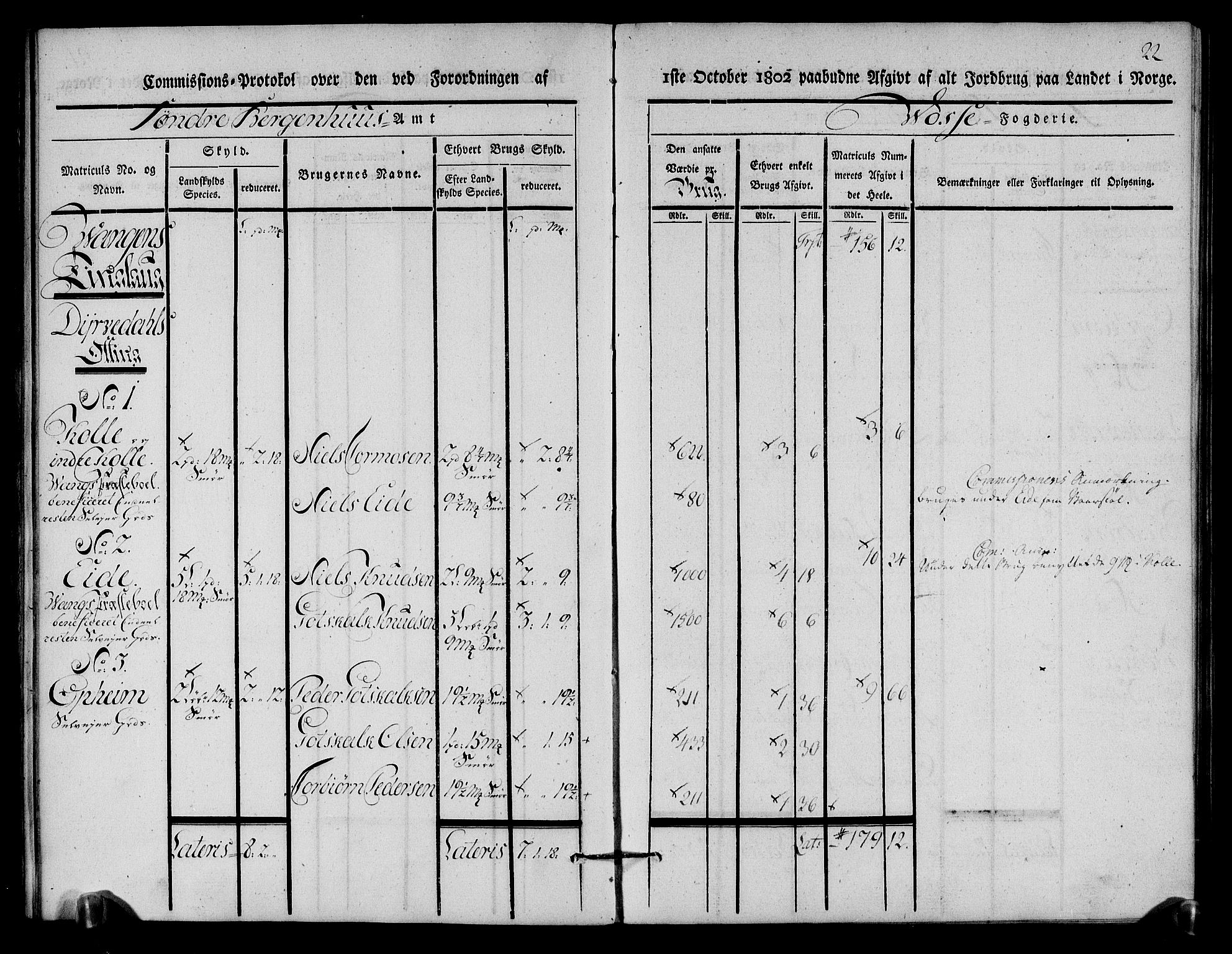 Rentekammeret inntil 1814, Realistisk ordnet avdeling, RA/EA-4070/N/Ne/Nea/L0112: Nordhordland og Voss fogderi. Kommisjonsprotokoll for Voss, 1803, s. 23