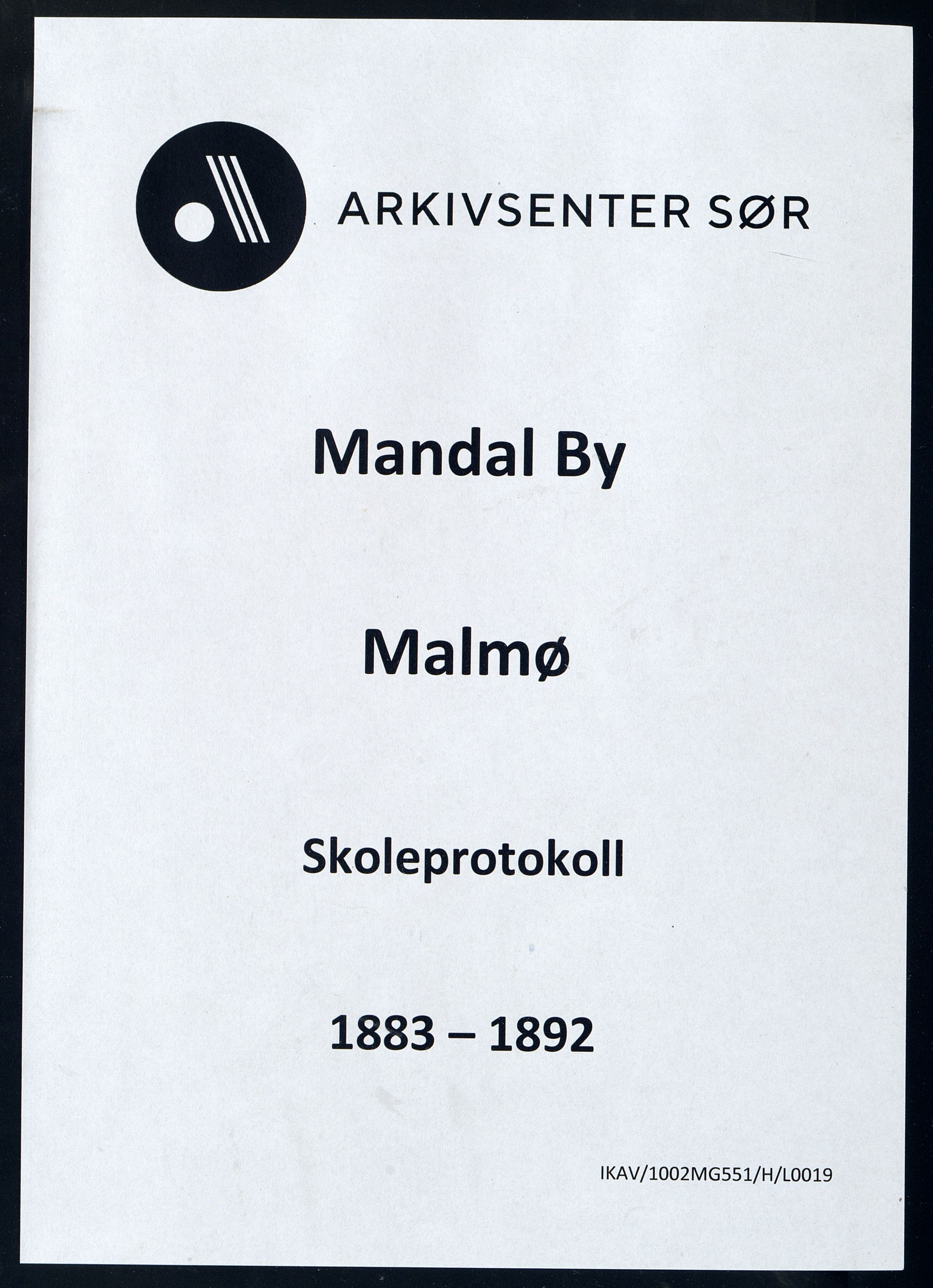 Mandal By - Mandal Allmueskole/Folkeskole/Skole, IKAV/1002MG551/H/L0019: Skoleprotokoll, 1883-1892