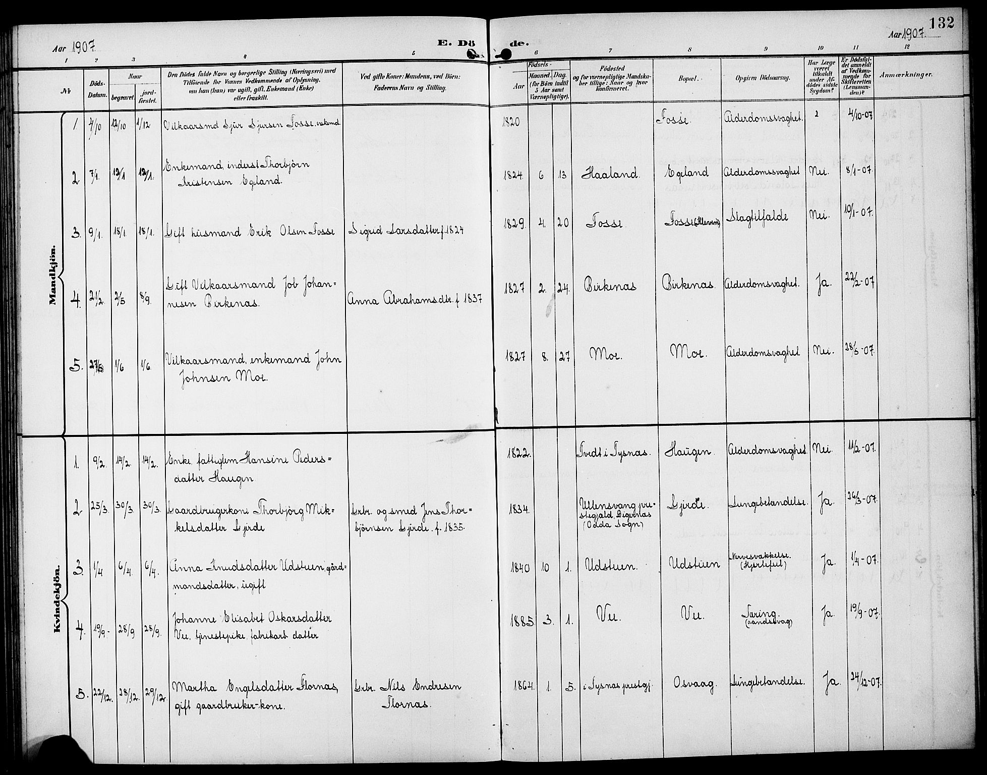 Etne sokneprestembete, AV/SAB-A-75001/H/Hab: Klokkerbok nr. B 5, 1898-1926, s. 132