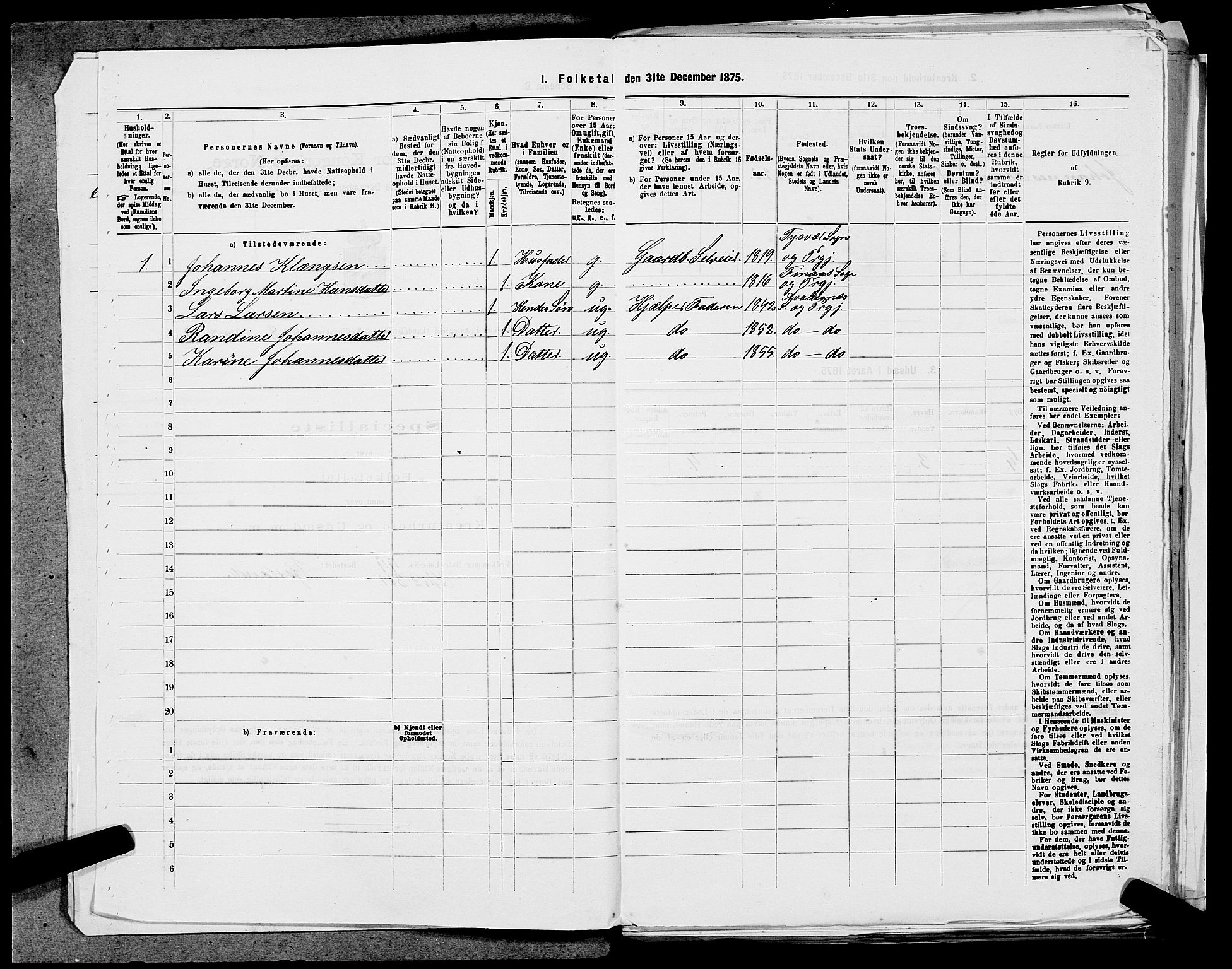 SAST, Folketelling 1875 for 1147L Avaldsnes prestegjeld, Avaldsnes sokn og Kopervik landsokn, 1875, s. 1293