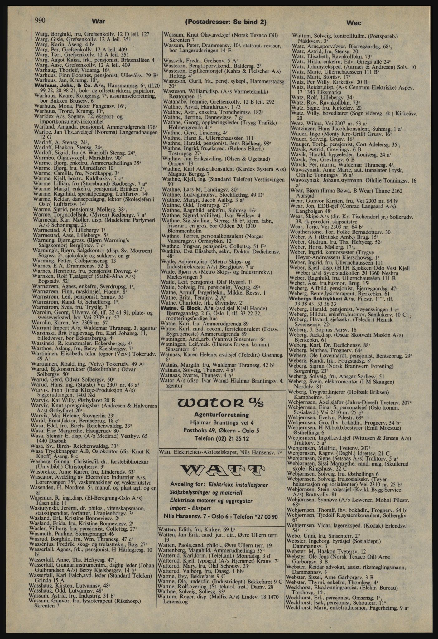 Kristiania/Oslo adressebok, PUBL/-, 1978-1979, s. 990