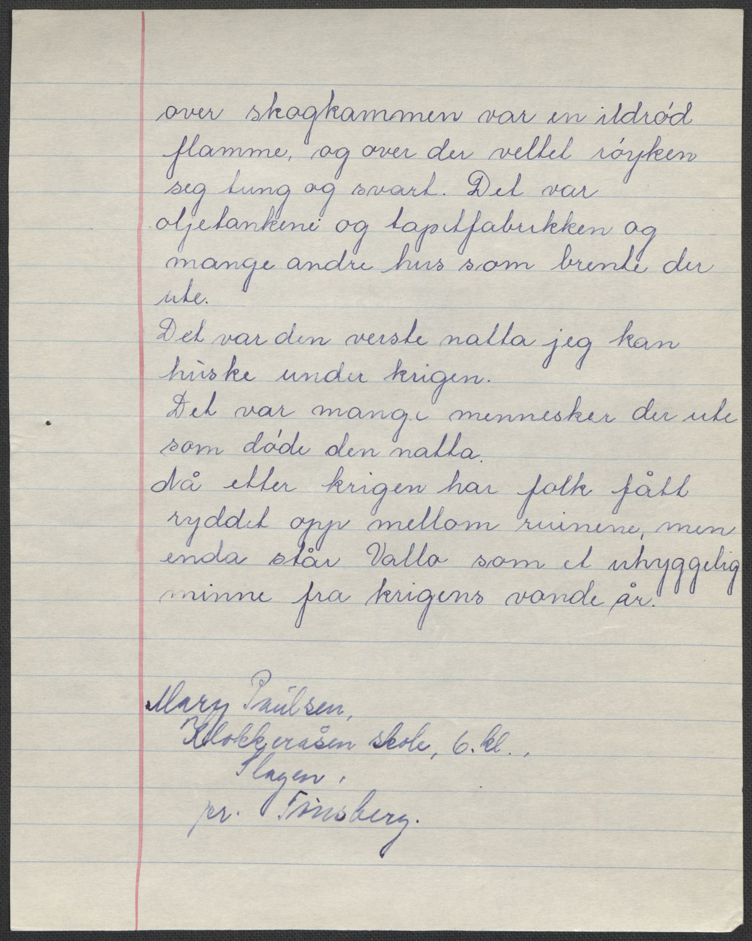 Det norske totalavholdsselskap, RA/PA-0419/E/Eb/L0603: Skolestiler om krigstida (ordnet topografisk etter distrikt og skole), 1946, s. 574