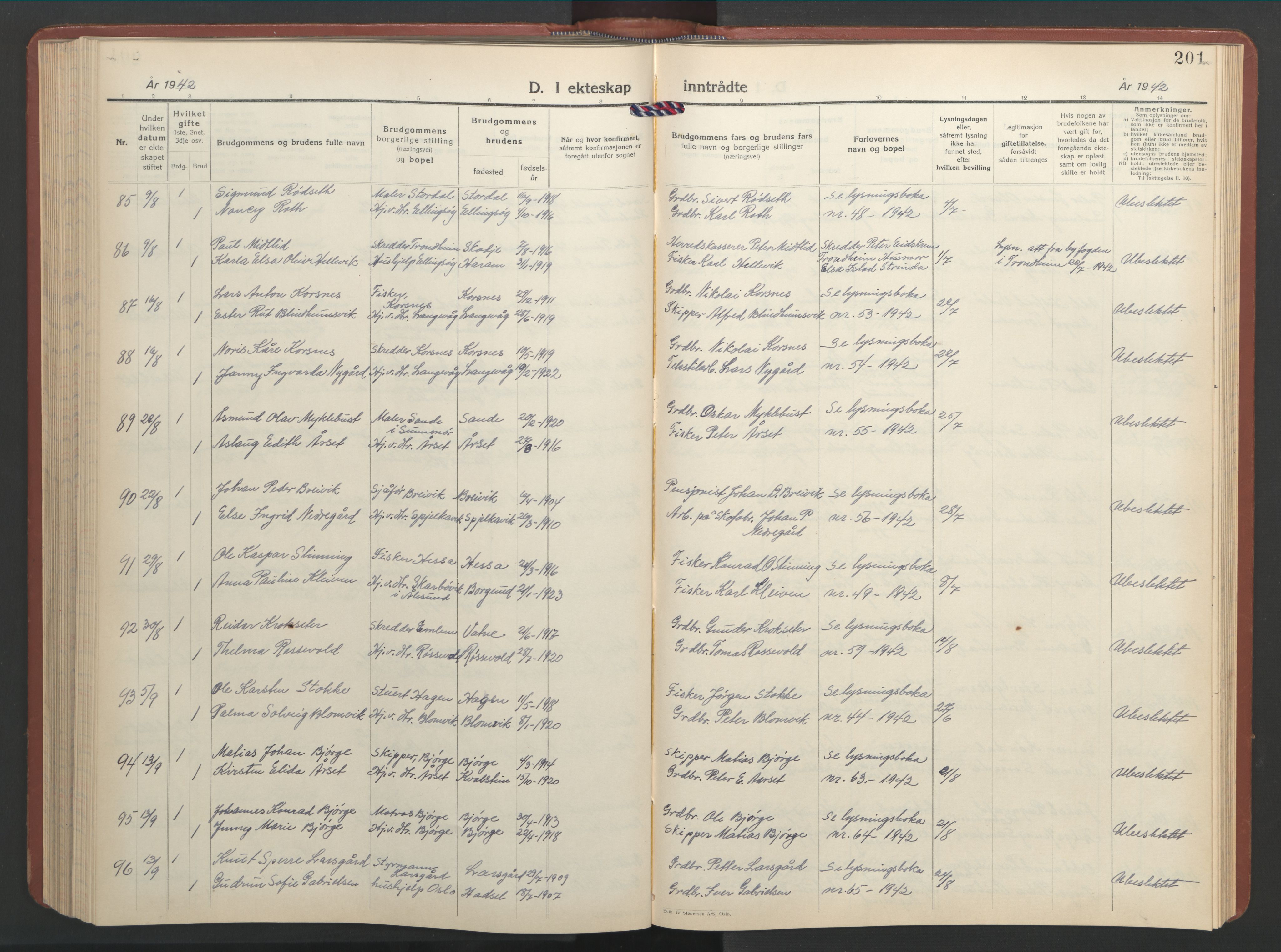 Ministerialprotokoller, klokkerbøker og fødselsregistre - Møre og Romsdal, SAT/A-1454/528/L0437: Klokkerbok nr. 528C18, 1939-1948, s. 201