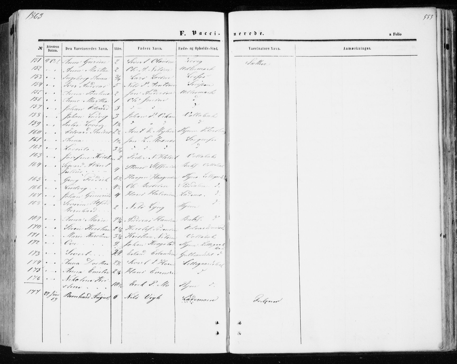 Ministerialprotokoller, klokkerbøker og fødselsregistre - Sør-Trøndelag, SAT/A-1456/606/L0292: Ministerialbok nr. 606A07, 1856-1865, s. 553