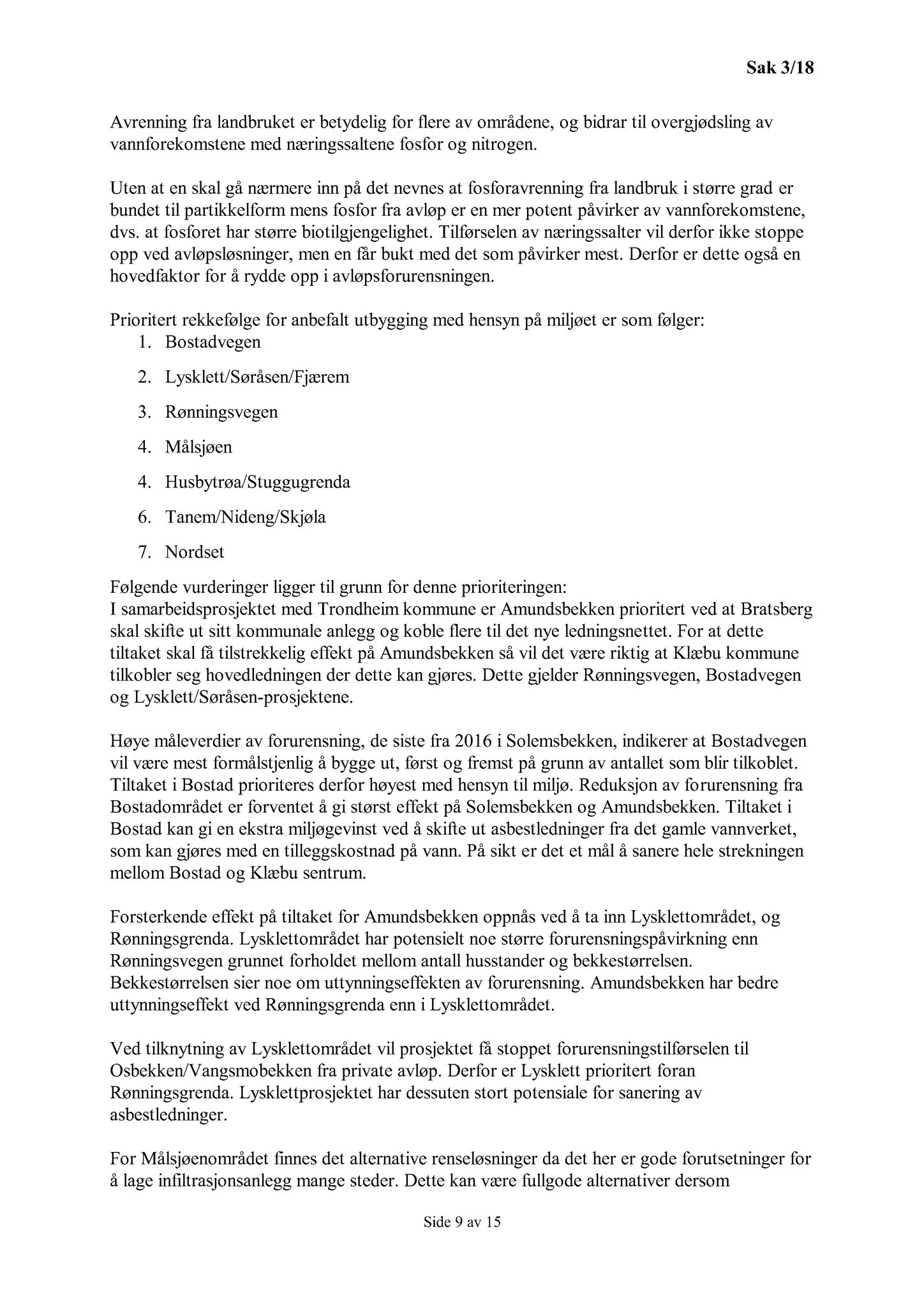 Klæbu Kommune, TRKO/KK/06-UM/L005: Utvalg for miljø - Møtedokumenter 2018, 2018, s. 10