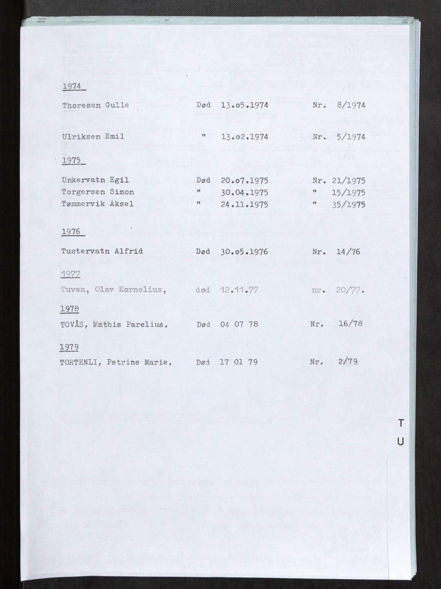 Vefsn lensmannskontor, SAT/A-5714/4/Gh/L0001: Dødsfallprotokoll, 1973-1990, s. 198