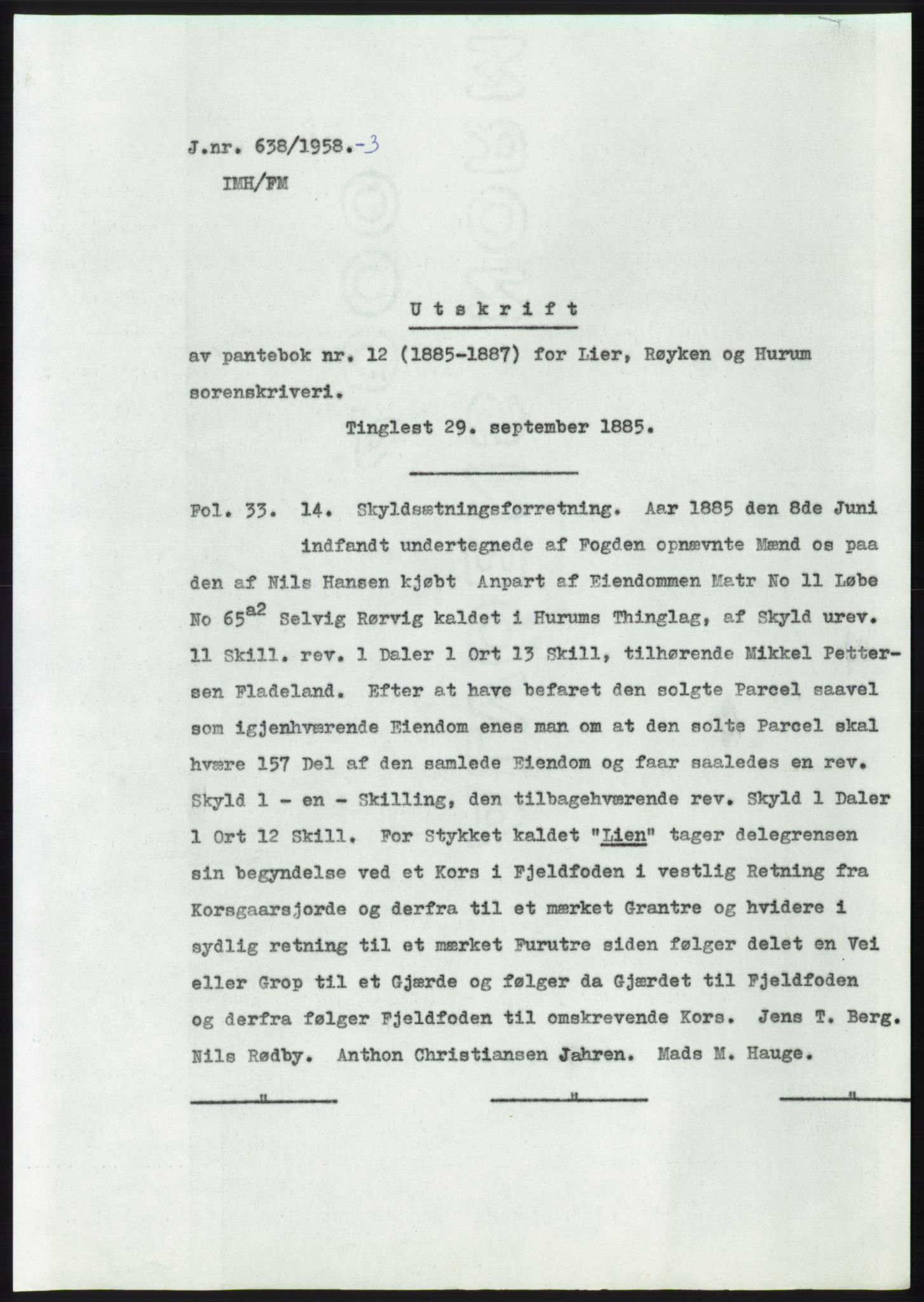Statsarkivet i Kongsberg, SAKO/A-0001, 1958, s. 465