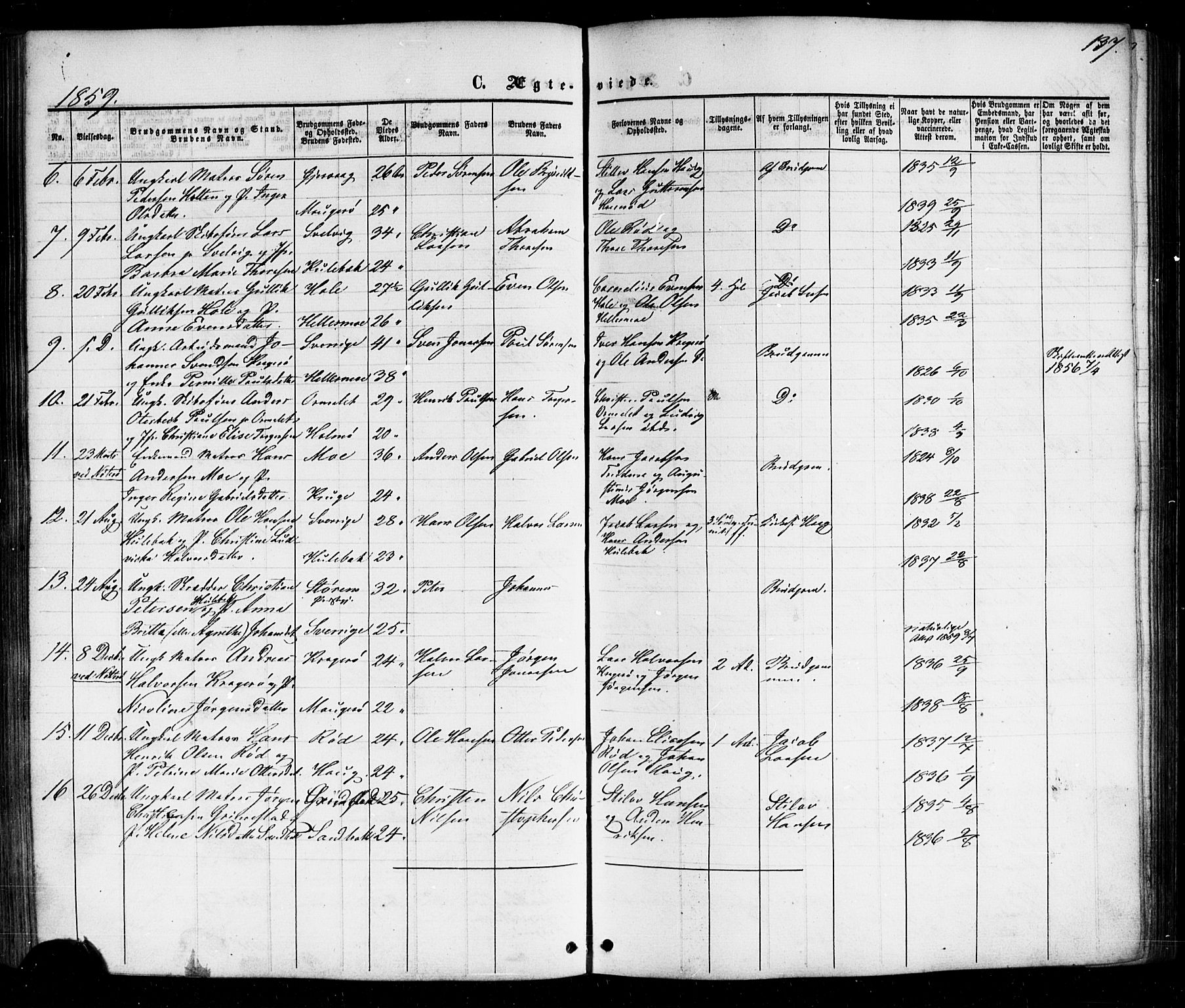 Nøtterøy kirkebøker, AV/SAKO-A-354/G/Gb/L0001: Klokkerbok nr. II 1, 1856-1874, s. 137