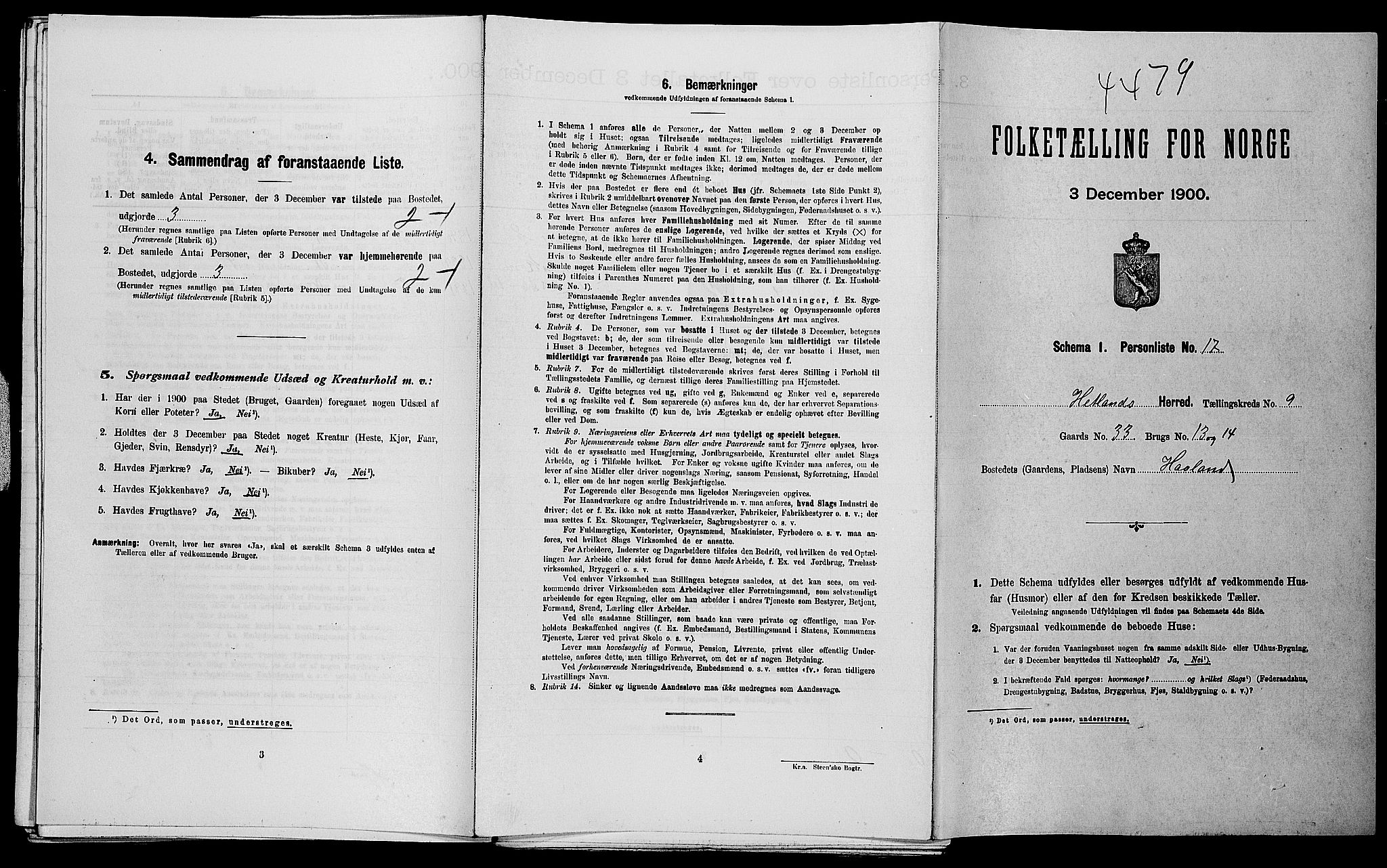 SAST, Folketelling 1900 for 1126 Hetland herred, 1900, s. 1373
